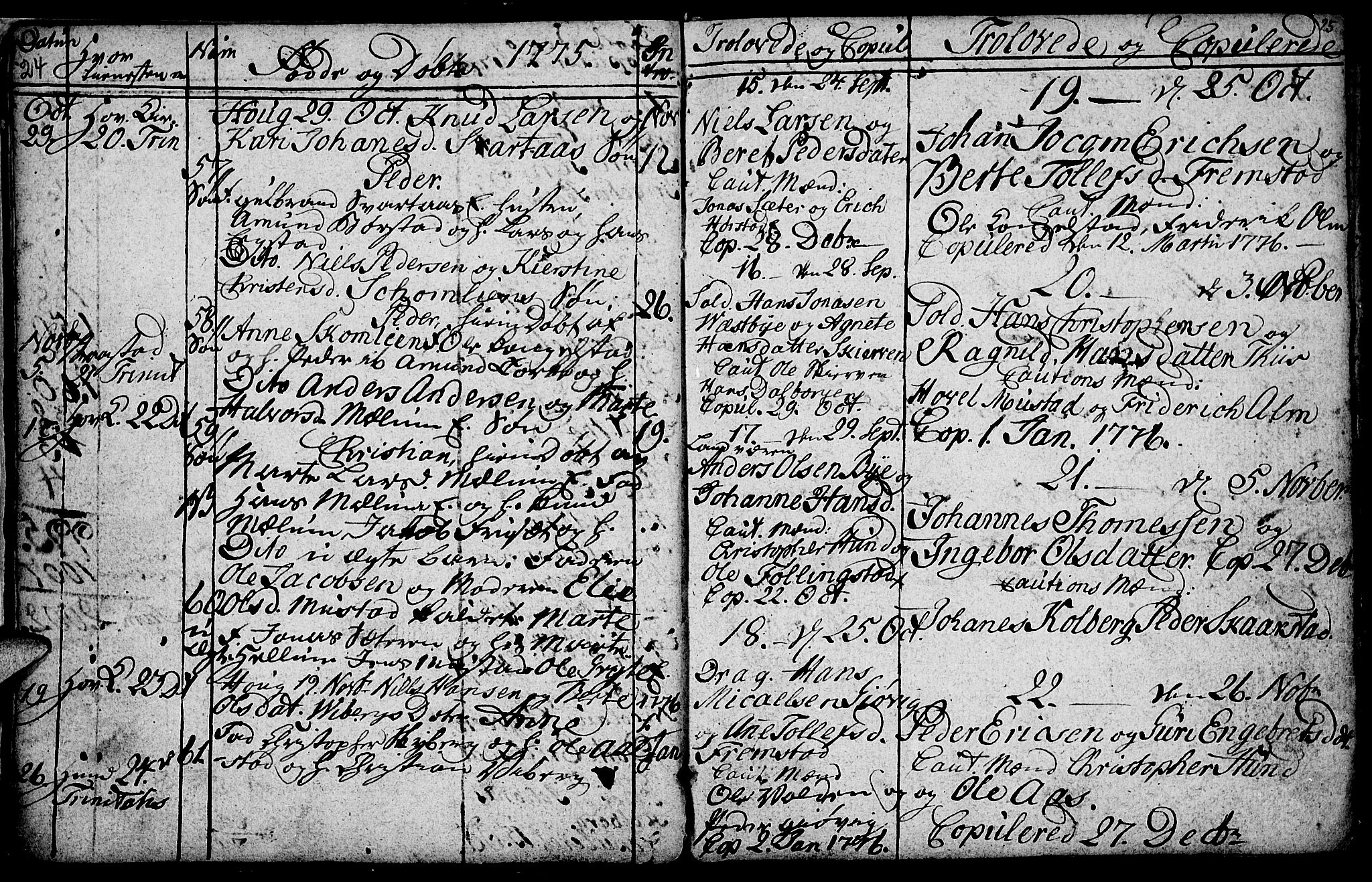 Vardal prestekontor, SAH/PREST-100/H/Ha/Hab/L0001: Parish register (copy) no. 1, 1771-1790, p. 24-25