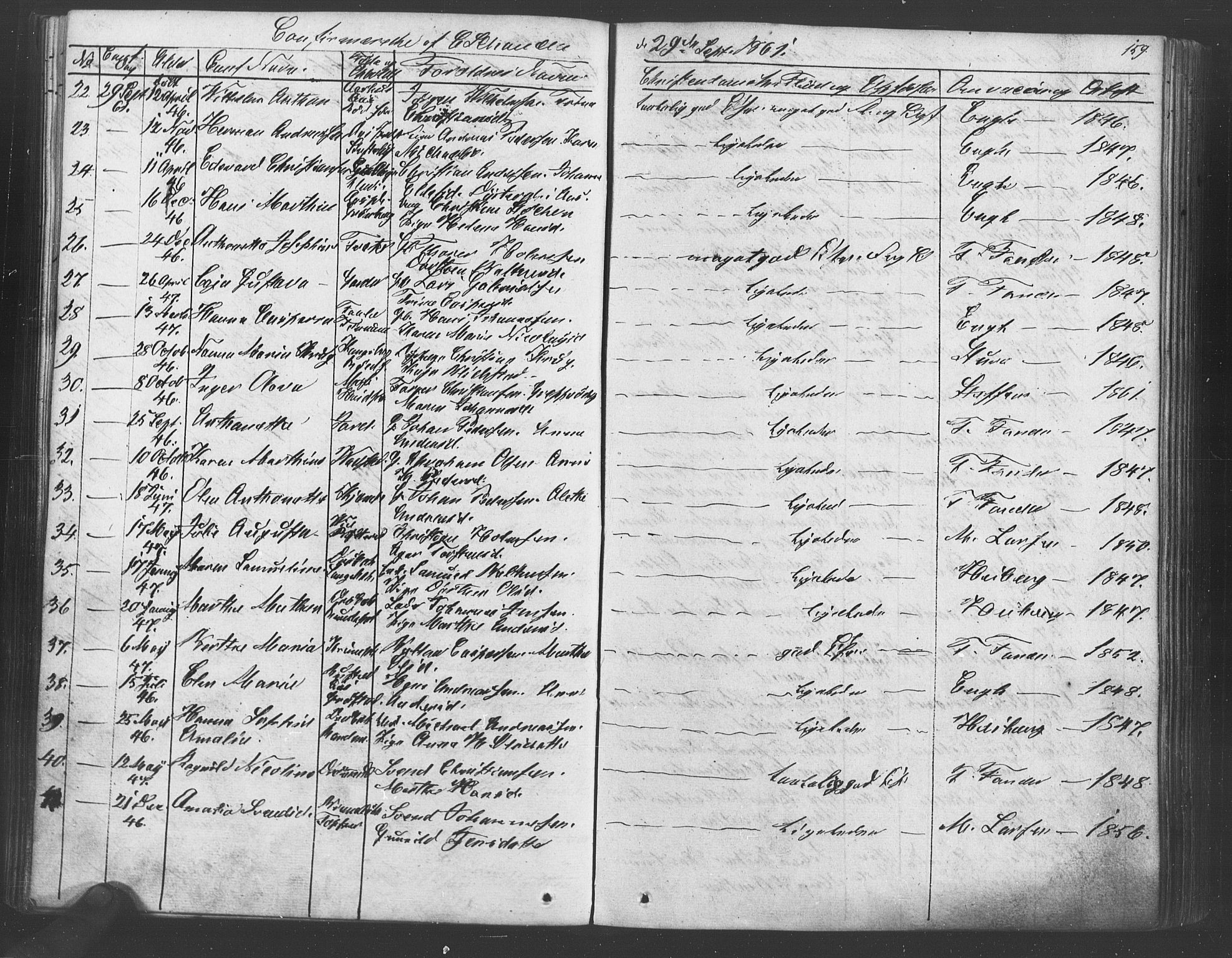 Vestby prestekontor Kirkebøker, SAO/A-10893/F/Fa/L0007: Parish register (official) no. I 7, 1850-1862, p. 159