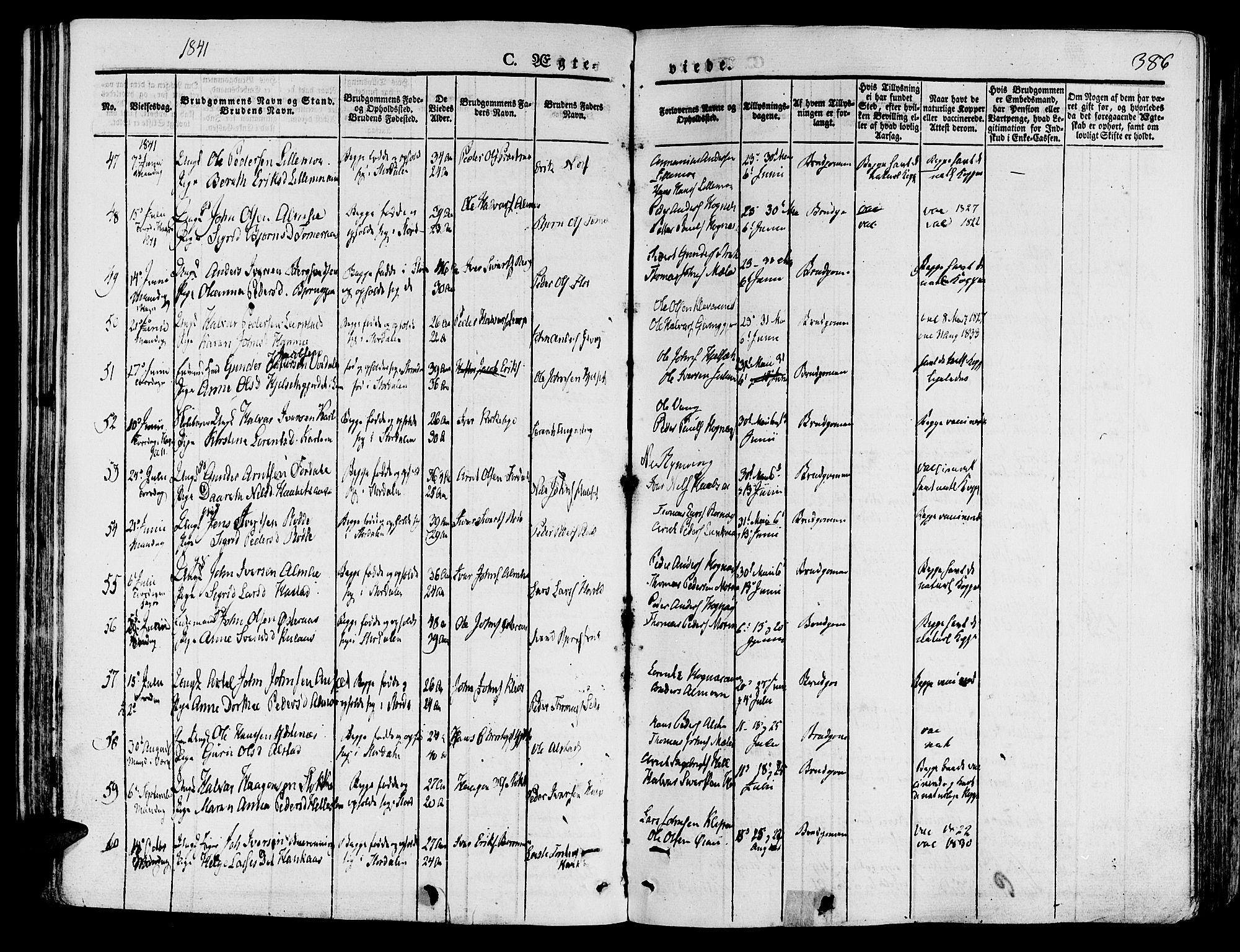 Ministerialprotokoller, klokkerbøker og fødselsregistre - Nord-Trøndelag, SAT/A-1458/709/L0072: Parish register (official) no. 709A12, 1833-1844, p. 386