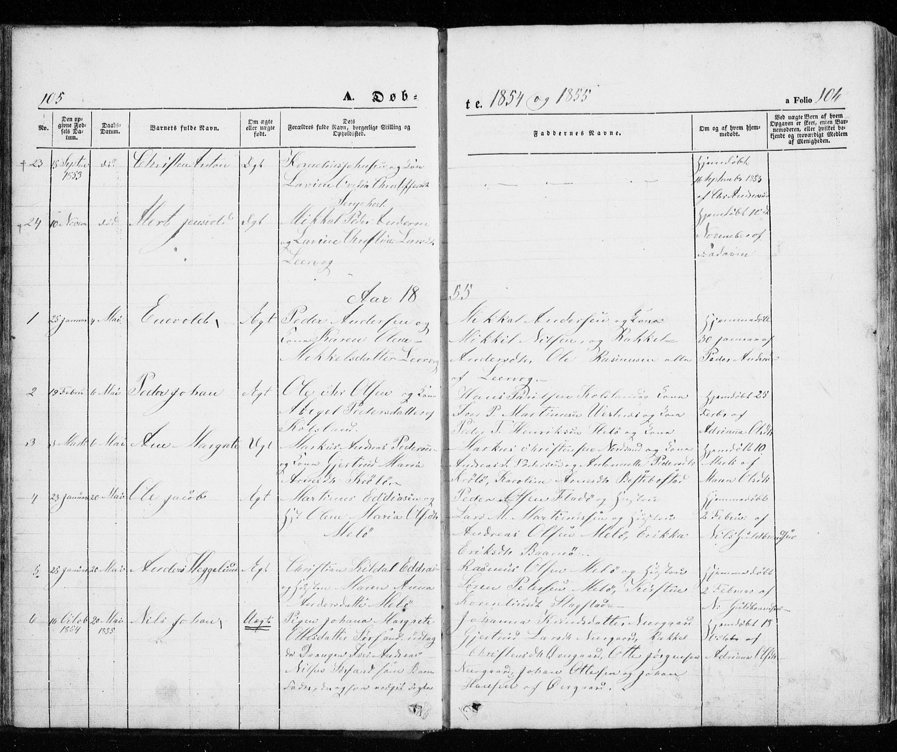 Trondenes sokneprestkontor, SATØ/S-1319/H/Ha/L0010kirke: Parish register (official) no. 10, 1840-1865, p. 105-106