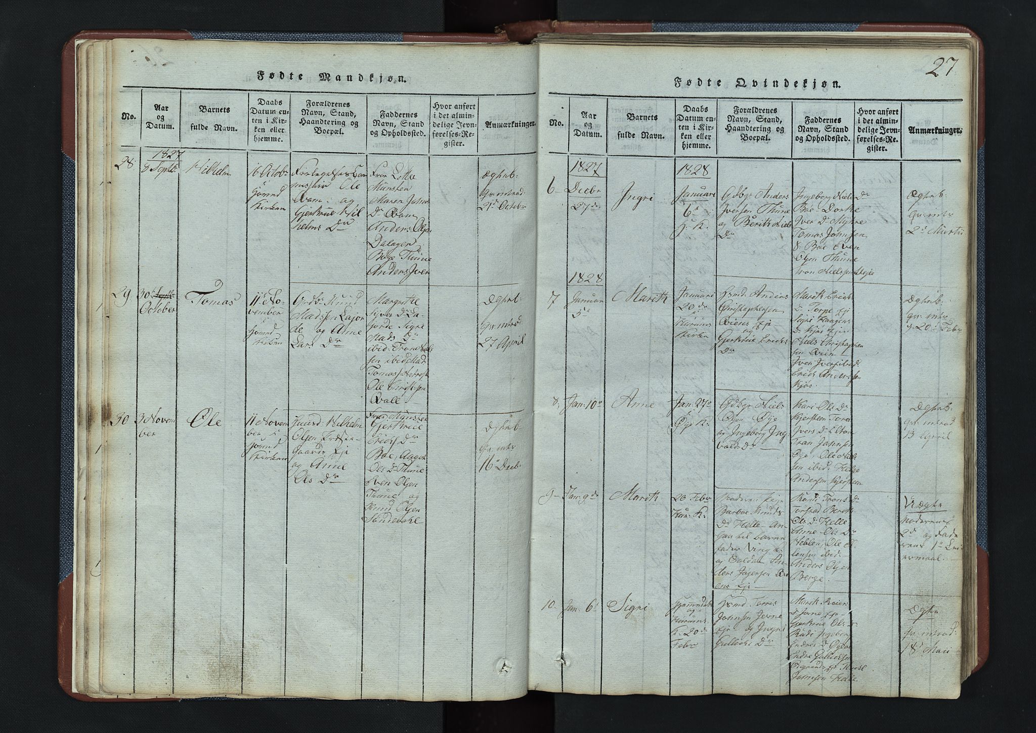 Vang prestekontor, Valdres, SAH/PREST-140/H/Hb/L0003: Parish register (copy) no. 3, 1814-1892, p. 27