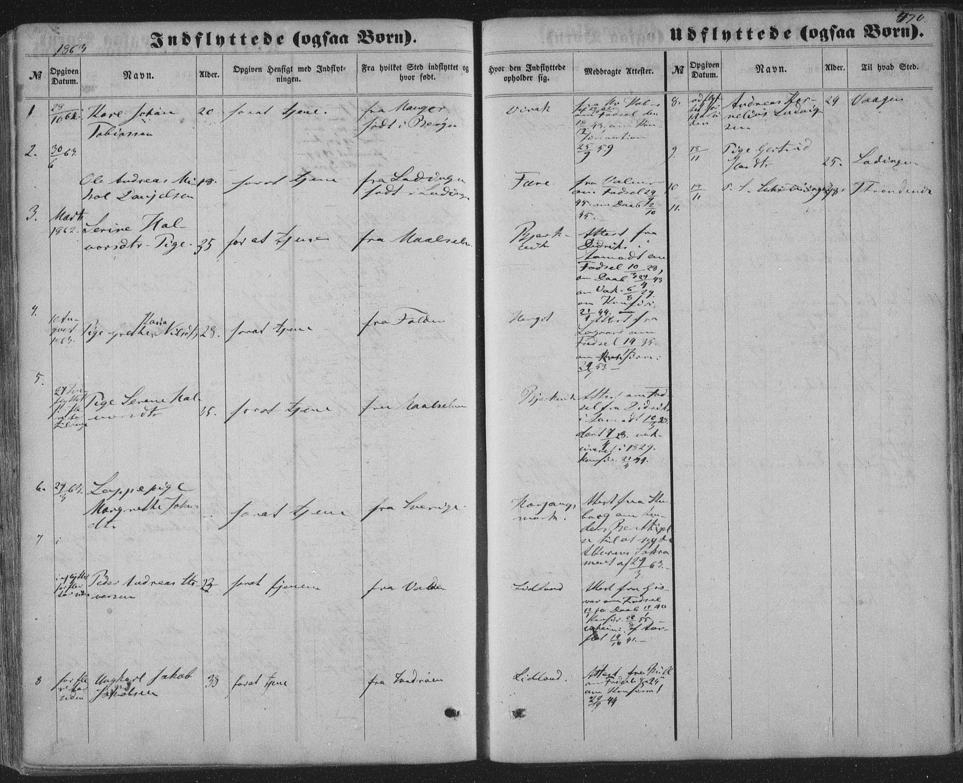 Ministerialprotokoller, klokkerbøker og fødselsregistre - Nordland, SAT/A-1459/863/L0896: Parish register (official) no. 863A08, 1861-1871, p. 470