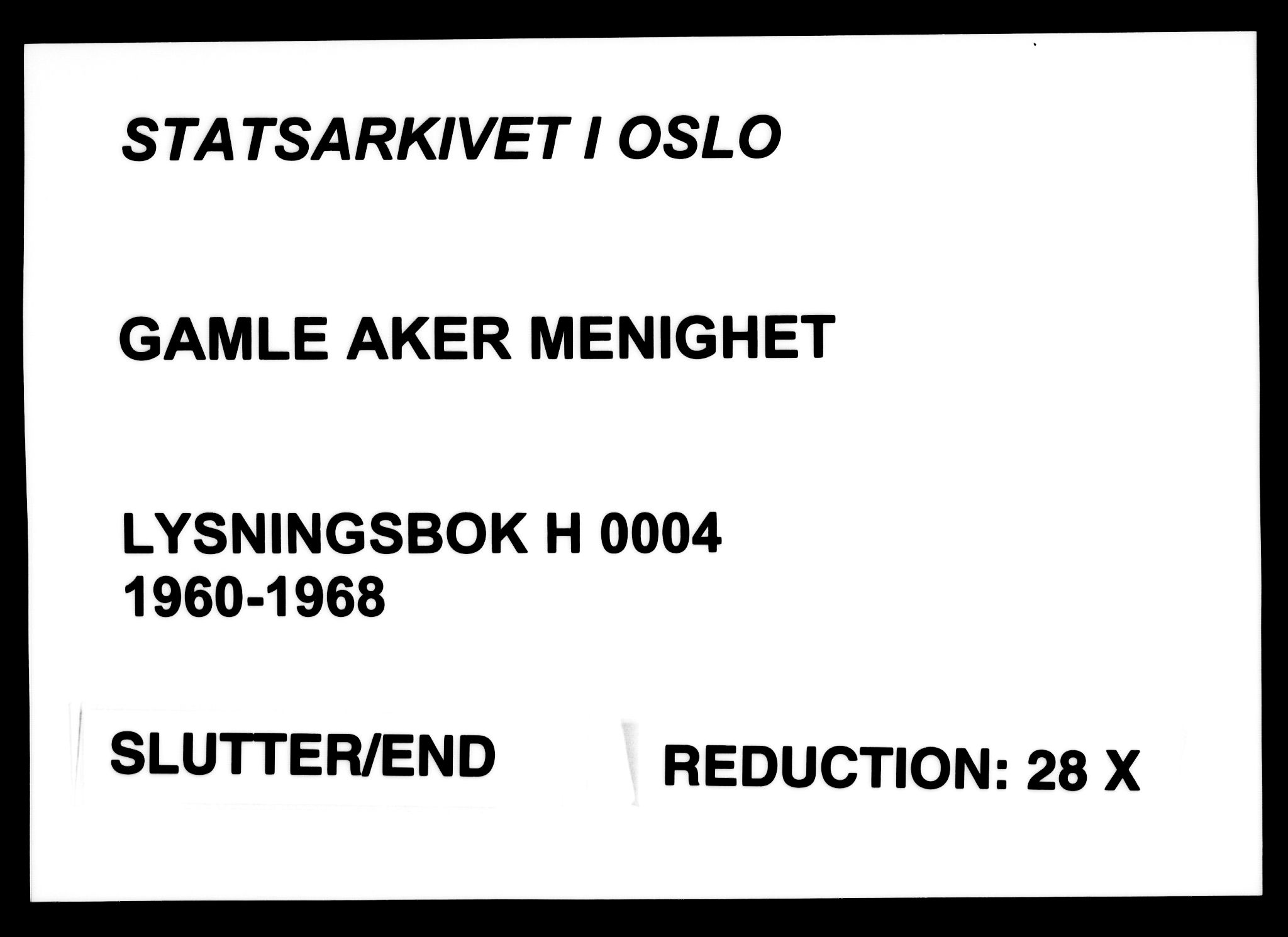 Gamle Aker prestekontor Kirkebøker, AV/SAO-A-10617a/H/L0012: Banns register no. 12, 1960-1968