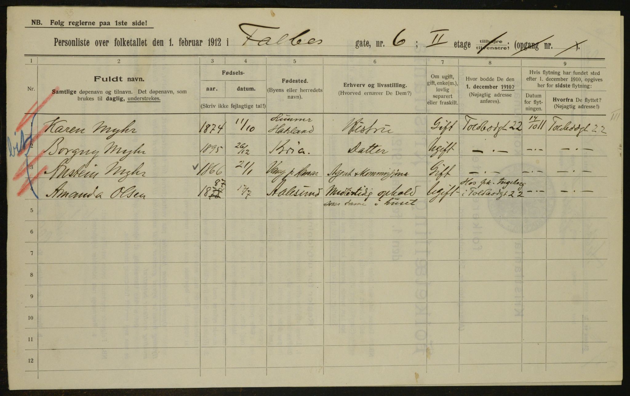 OBA, Municipal Census 1912 for Kristiania, 1912, p. 23147