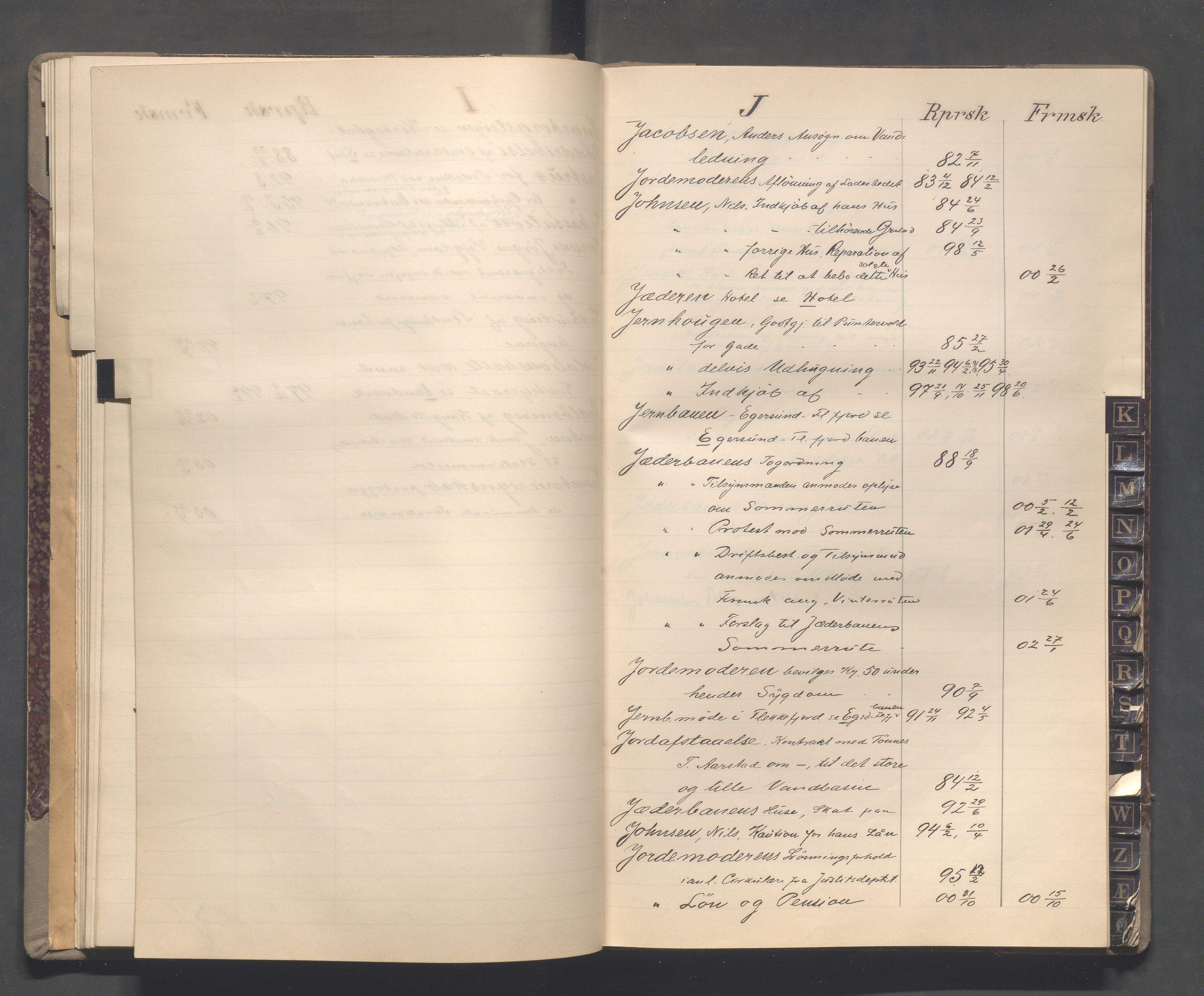 Egersund kommune (Ladested) - Formannskapet, IKAR/K-100502/C/Cb/L0001: Saksregister, 1880-1903, p. 51
