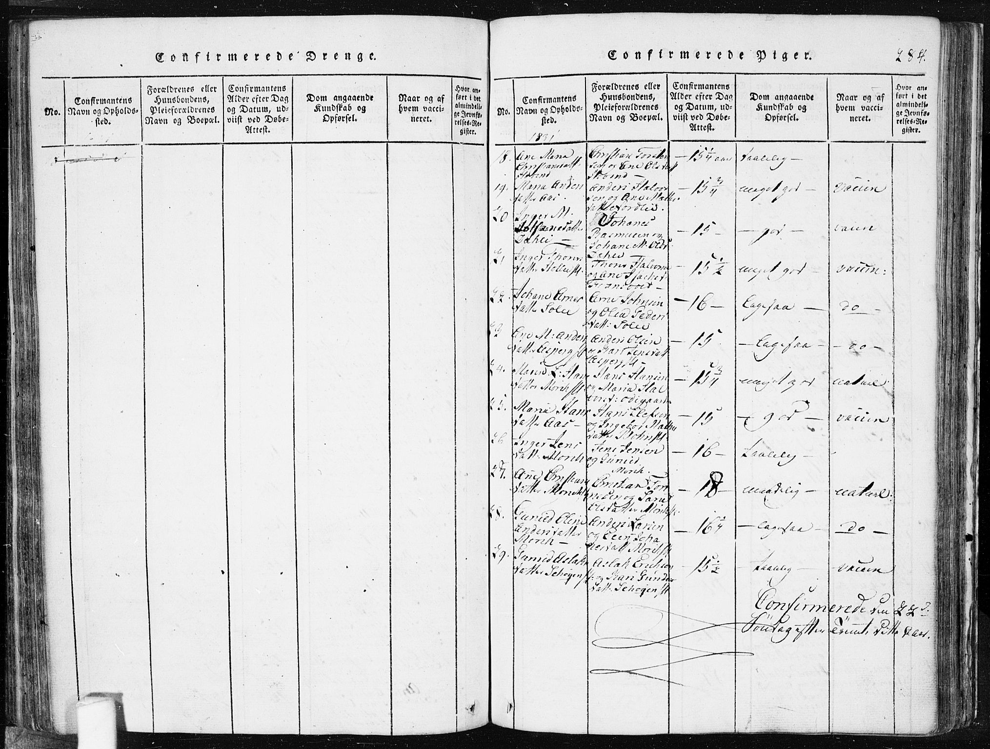 Spydeberg prestekontor Kirkebøker, AV/SAO-A-10924/F/Fa/L0004: Parish register (official) no. I 4, 1814-1841, p. 284