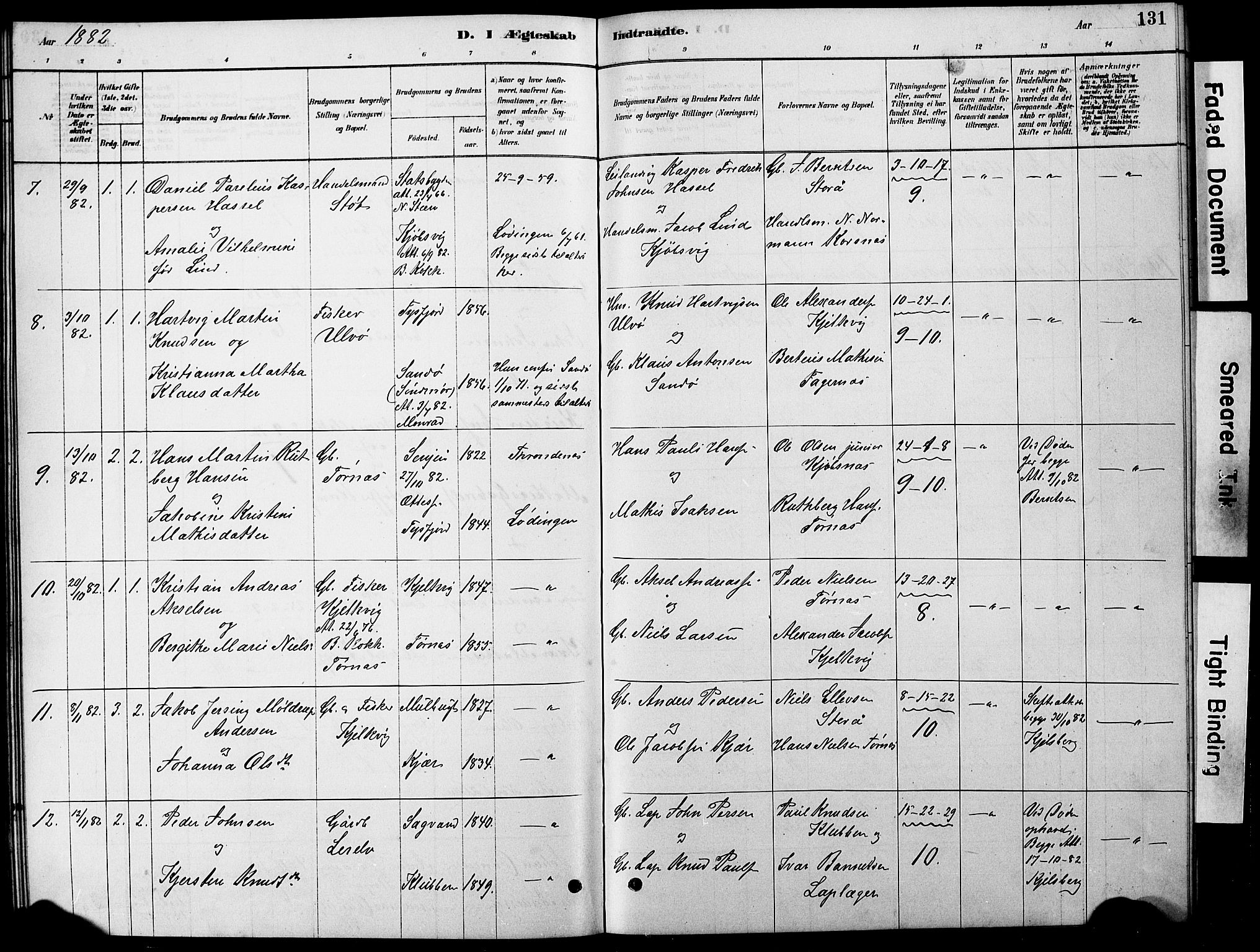 Ministerialprotokoller, klokkerbøker og fødselsregistre - Nordland, AV/SAT-A-1459/861/L0875: Parish register (copy) no. 861C01, 1879-1887, p. 131