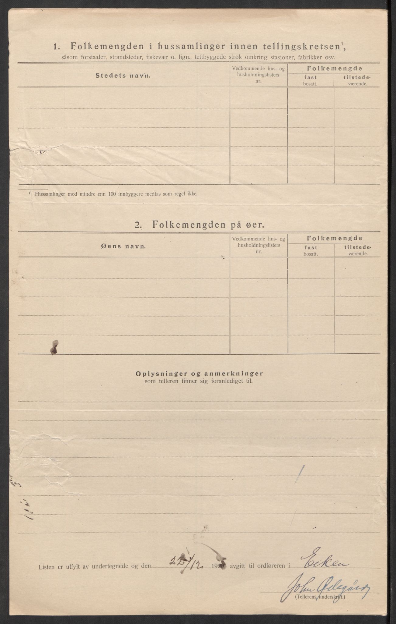 SAK, 1920 census for Eiken, 1920, p. 11