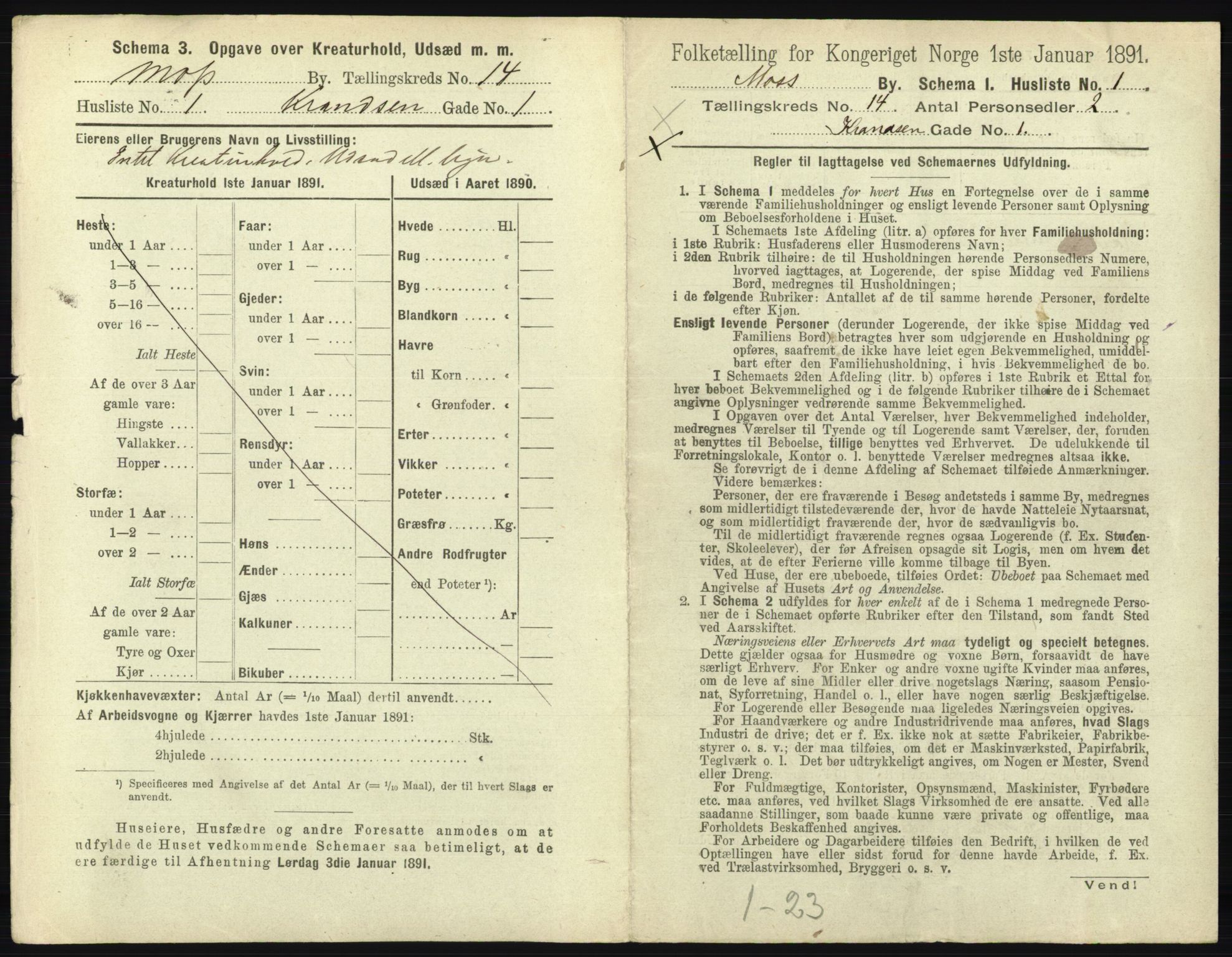 RA, 1891 census for 0104 Moss, 1891, p. 932