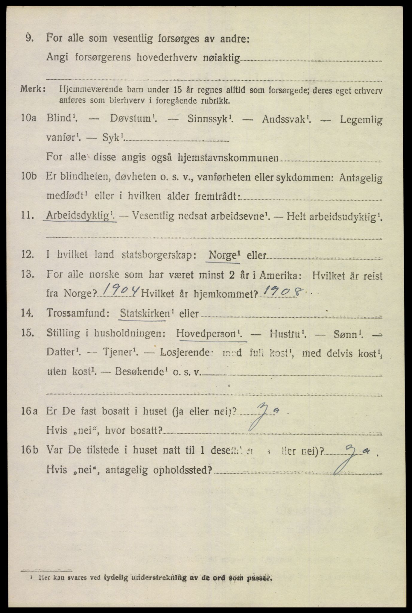 SAK, 1920 census for Vigmostad, 1920, p. 1154