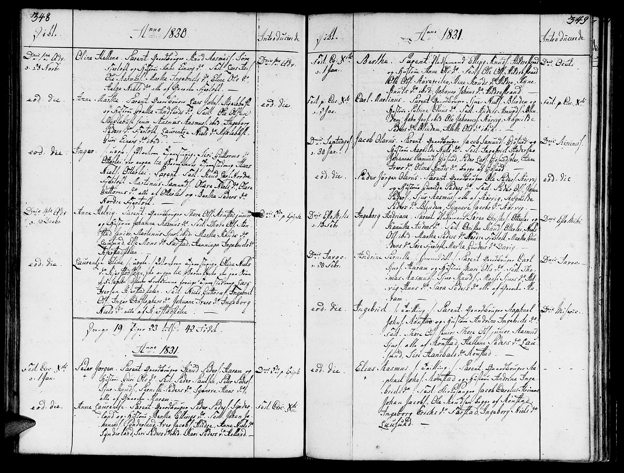 Ministerialprotokoller, klokkerbøker og fødselsregistre - Møre og Romsdal, SAT/A-1454/536/L0494: Parish register (official) no. 536A03, 1803-1836, p. 348-349