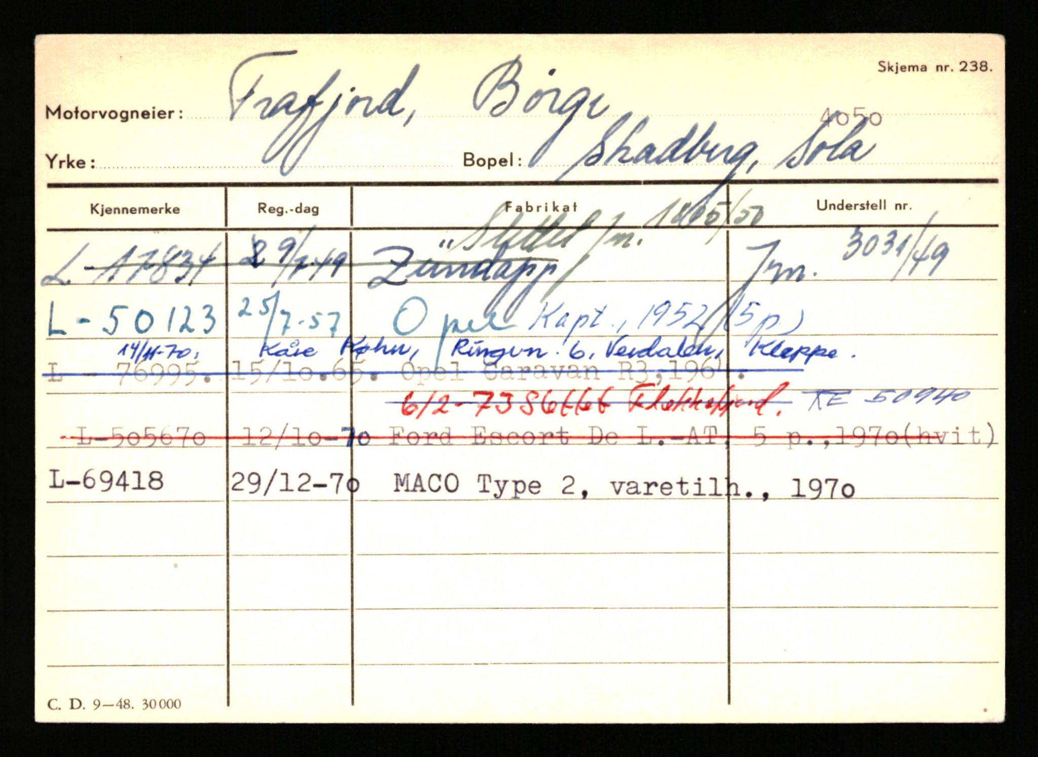 Stavanger trafikkstasjon, AV/SAST-A-101942/0/H/L0009: Fjælberg - Fuglerud, 1930-1971, p. 1874