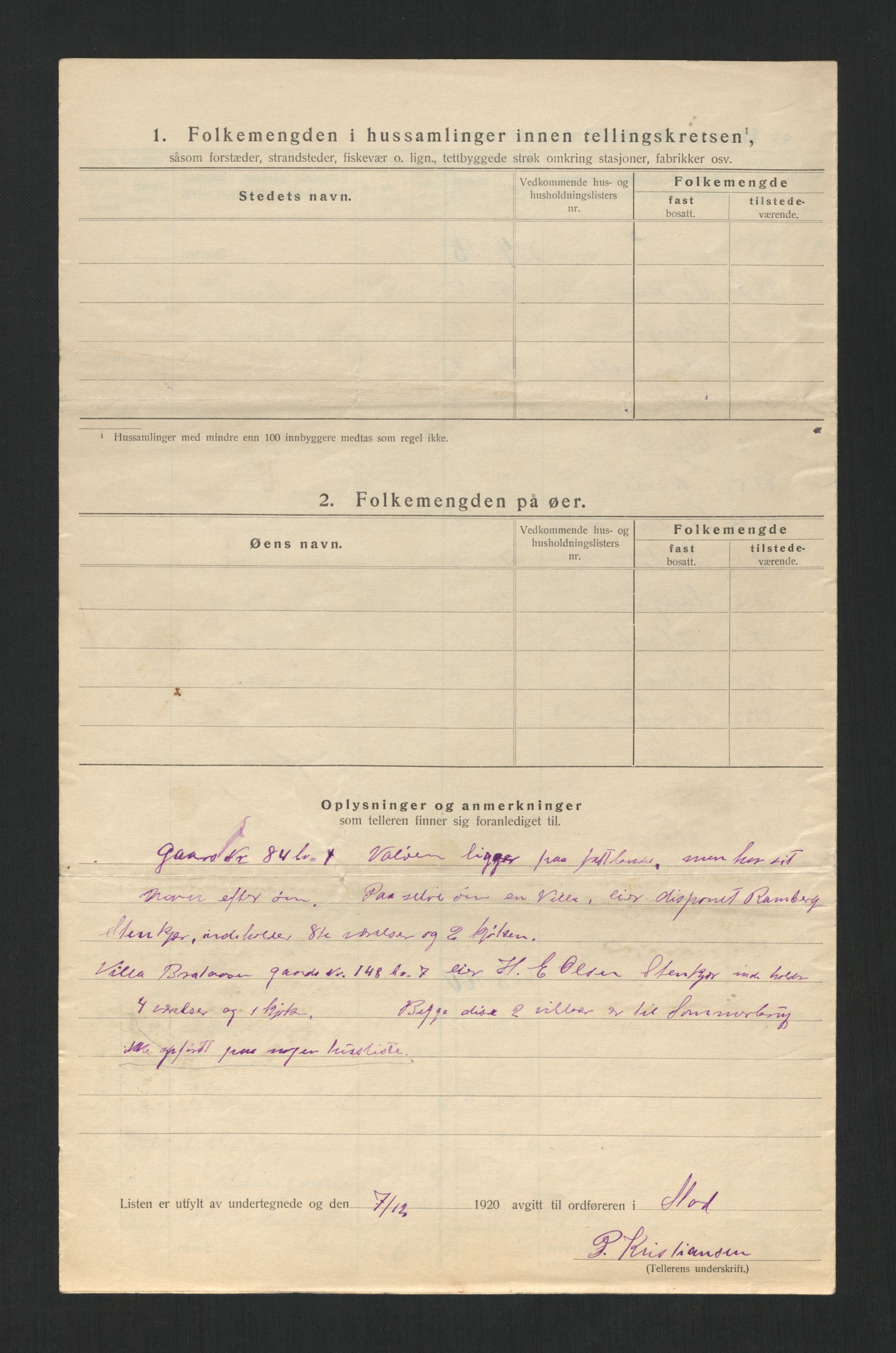 SAT, 1920 census for Stod, 1920, p. 12