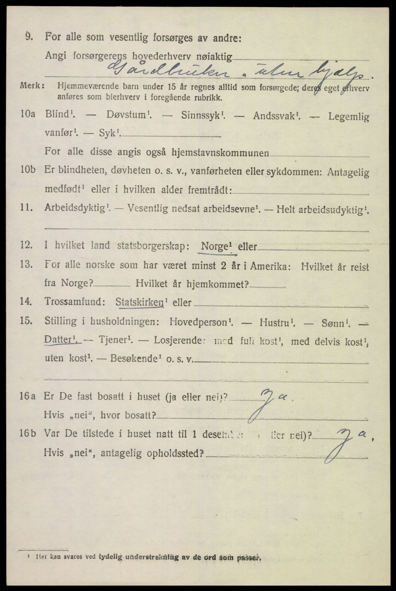 SAK, 1920 census for Vigmostad, 1920, p. 1142