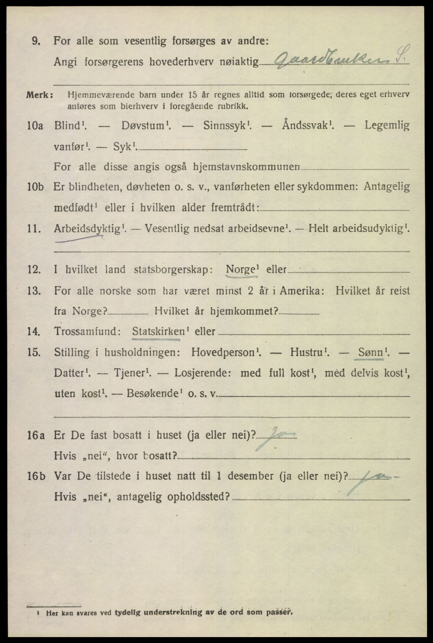 SAK, 1920 census for Konsmo, 1920, p. 1193