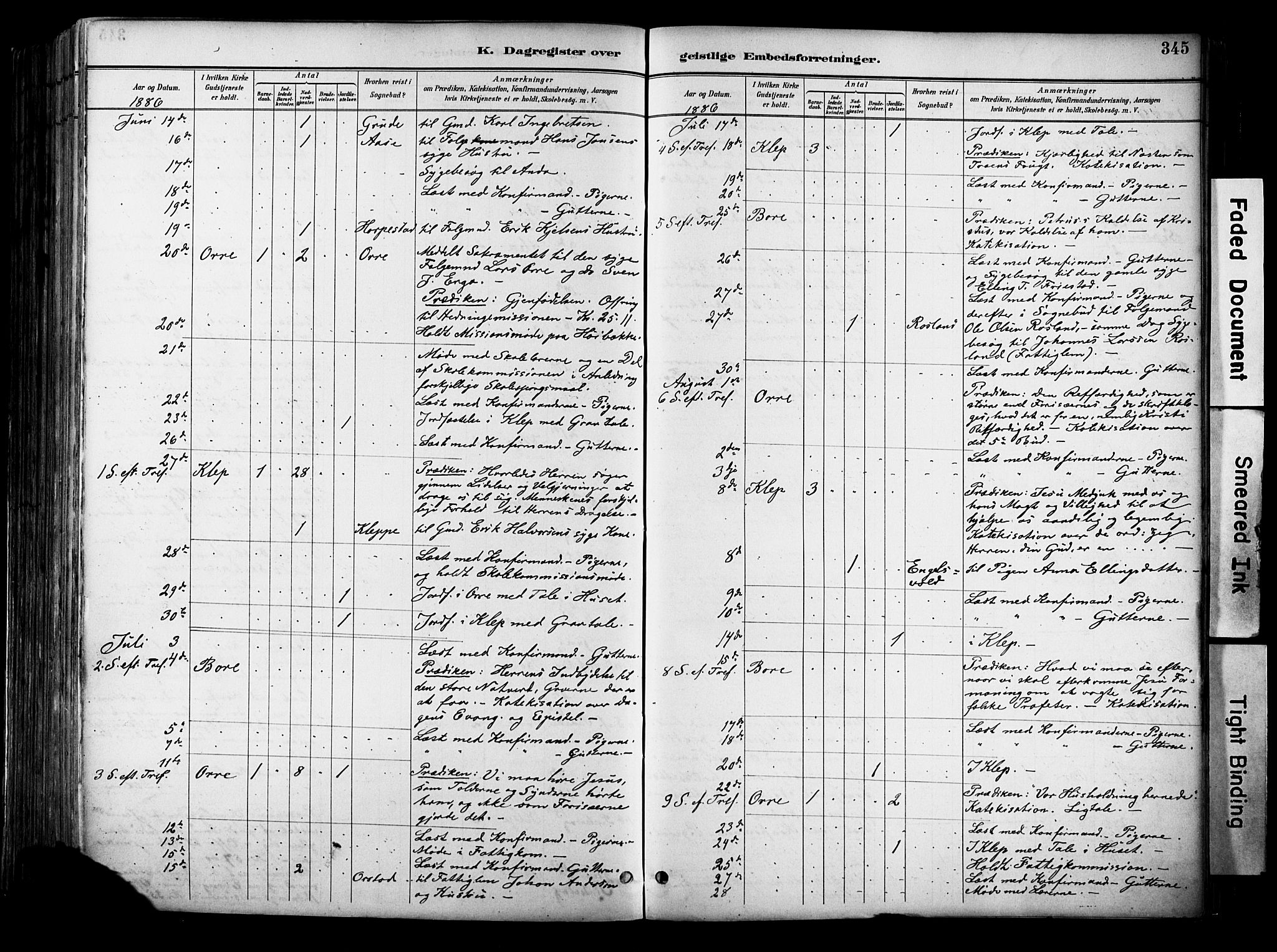 Klepp sokneprestkontor, AV/SAST-A-101803/001/3/30BA/L0009: Parish register (official) no. A 7, 1886-1915, p. 345