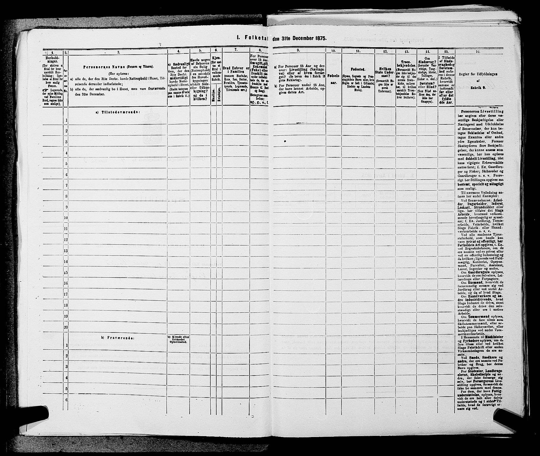 SAKO, 1875 census for 0725P Tjølling, 1875, p. 722