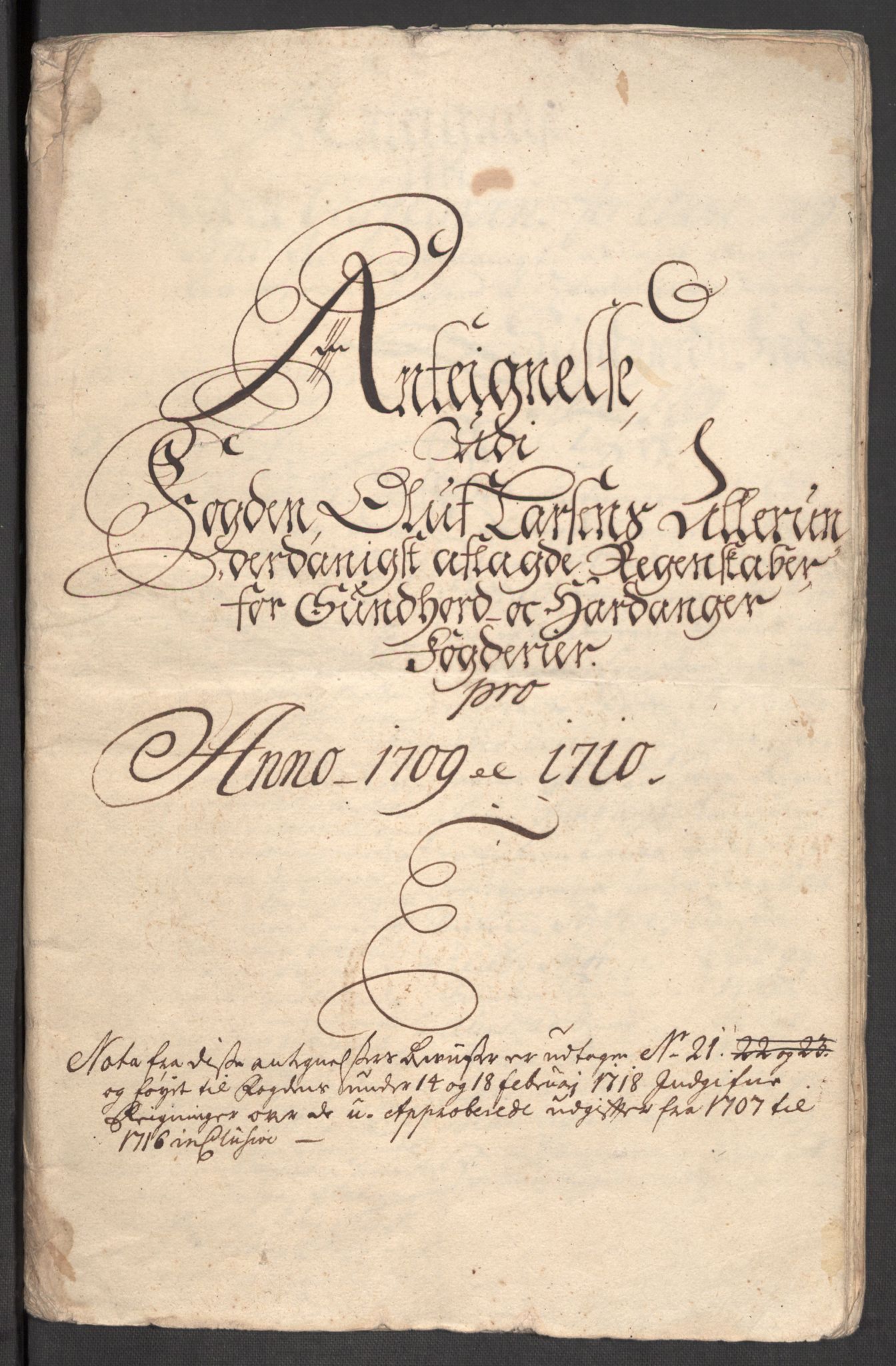 Rentekammeret inntil 1814, Reviderte regnskaper, Fogderegnskap, RA/EA-4092/R48/L2986: Fogderegnskap Sunnhordland og Hardanger, 1709-1710, p. 608