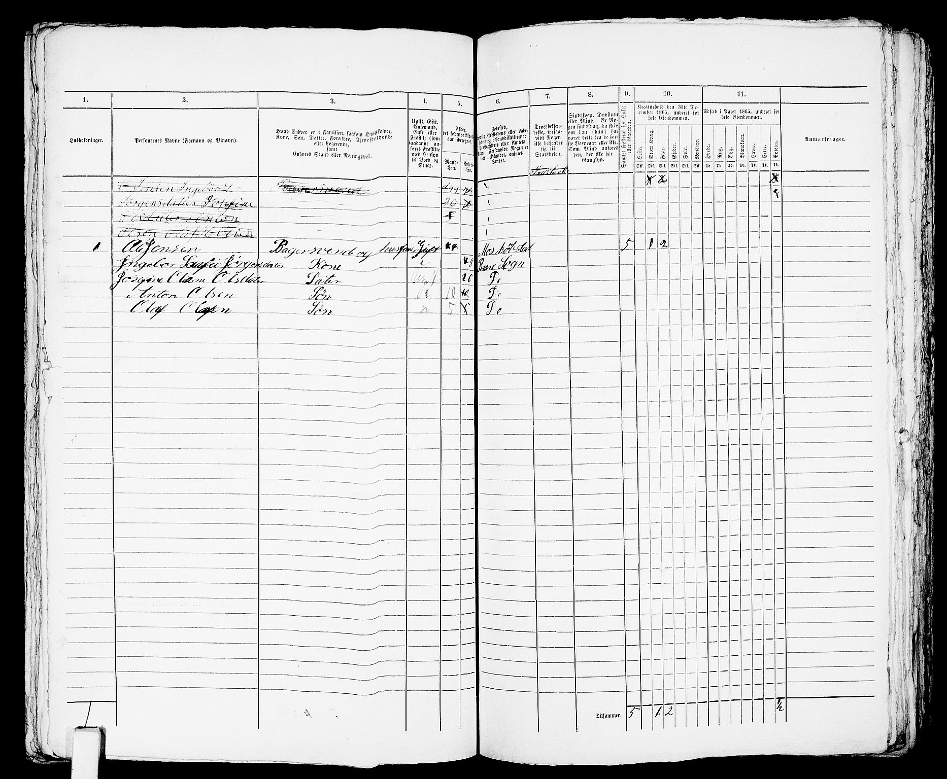 RA, 1865 census for Horten, 1865, p. 1022