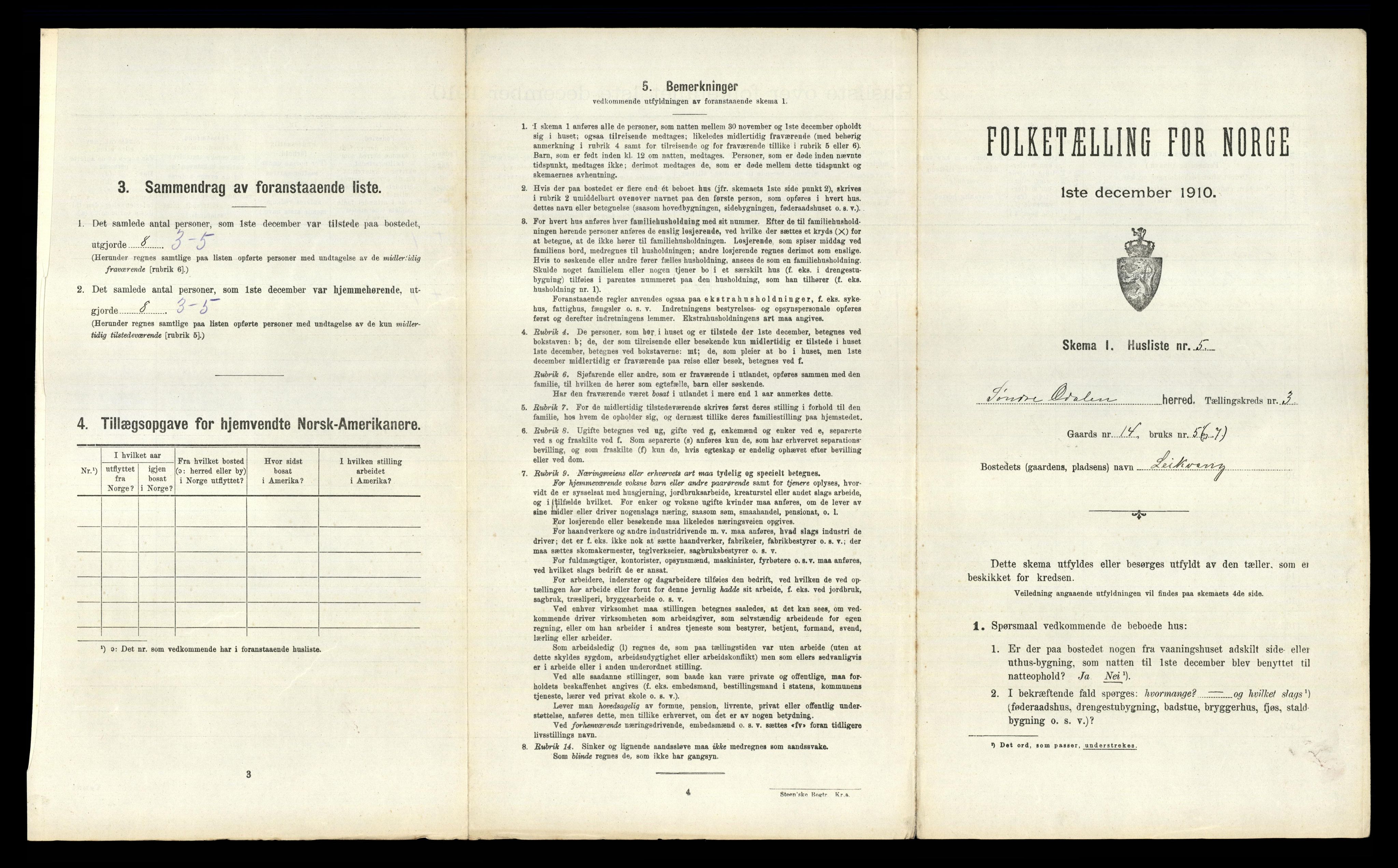 RA, 1910 census for Sør-Odal, 1910, p. 444