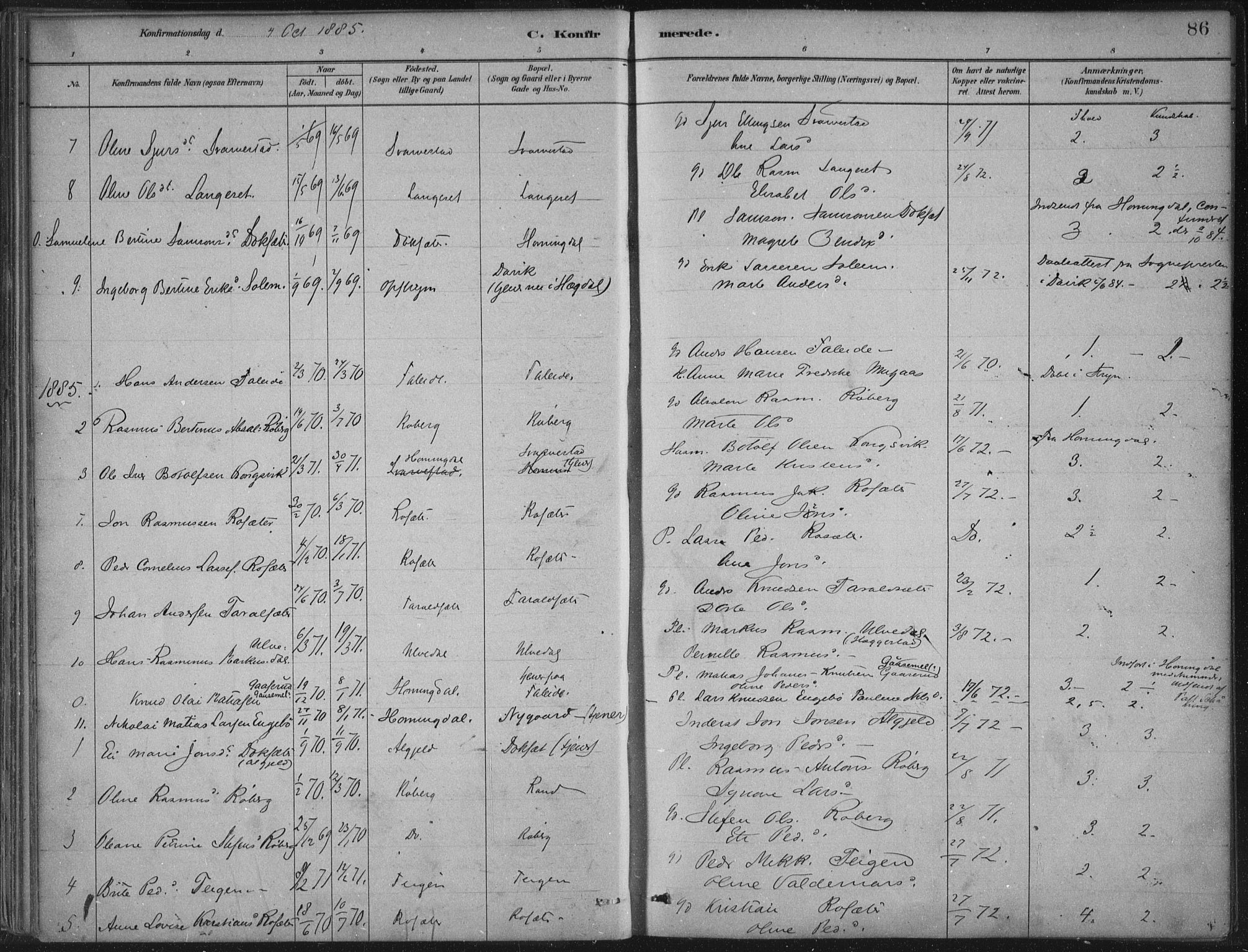 Innvik sokneprestembete, AV/SAB-A-80501: Parish register (official) no. B  1, 1879-1902, p. 86