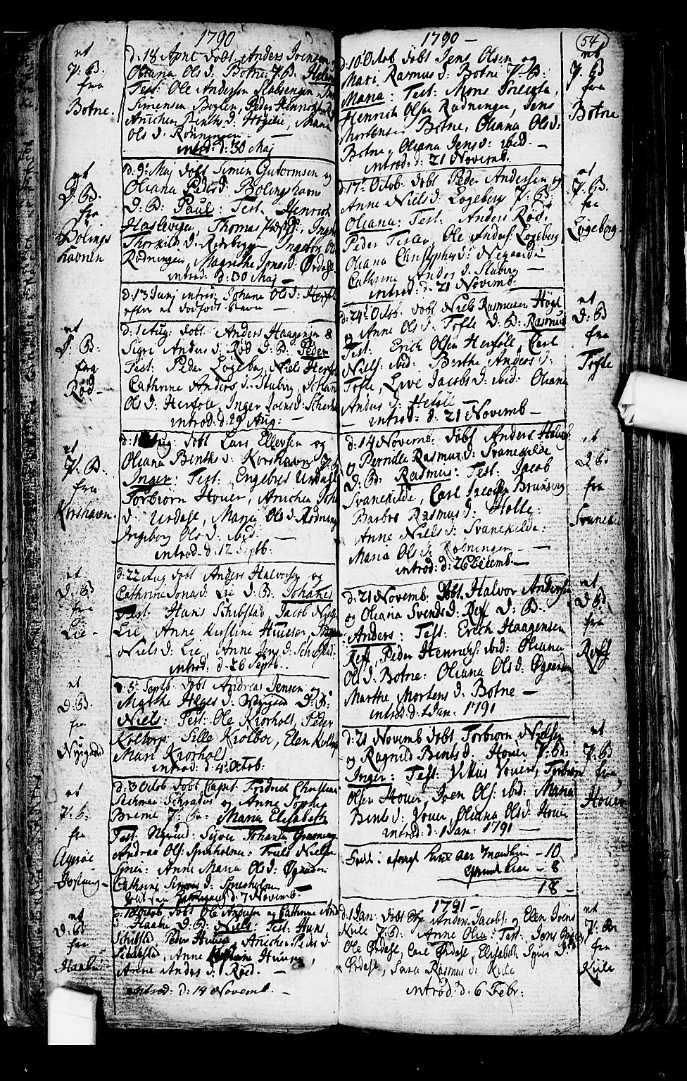 Hvaler prestekontor Kirkebøker, AV/SAO-A-2001/F/Fa/L0003: Parish register (official) no. I 3, 1758-1796, p. 54