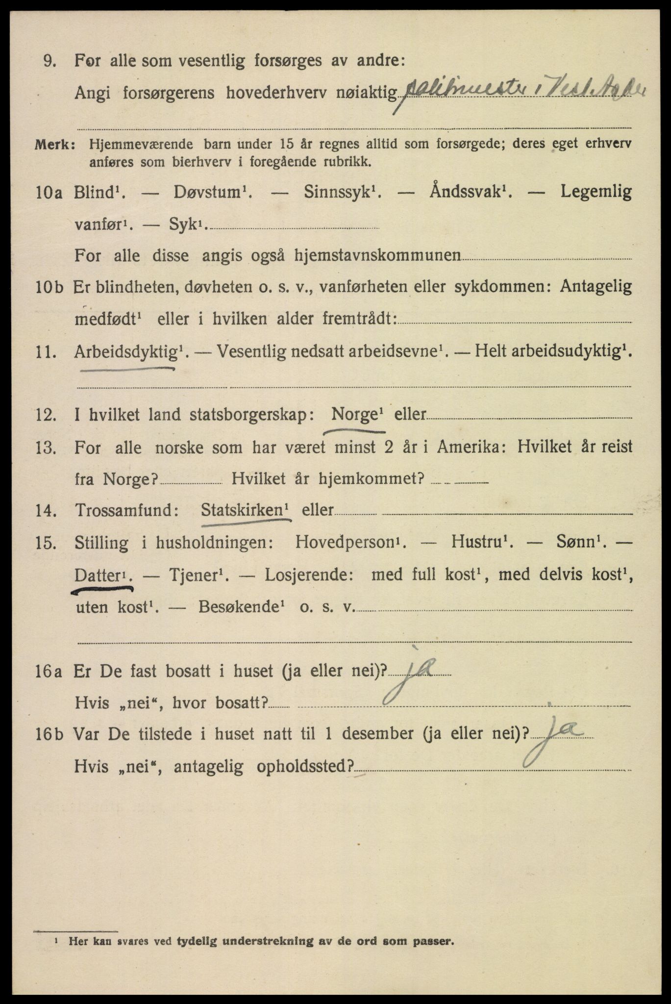 SAK, 1920 census for Mandal, 1920, p. 4144