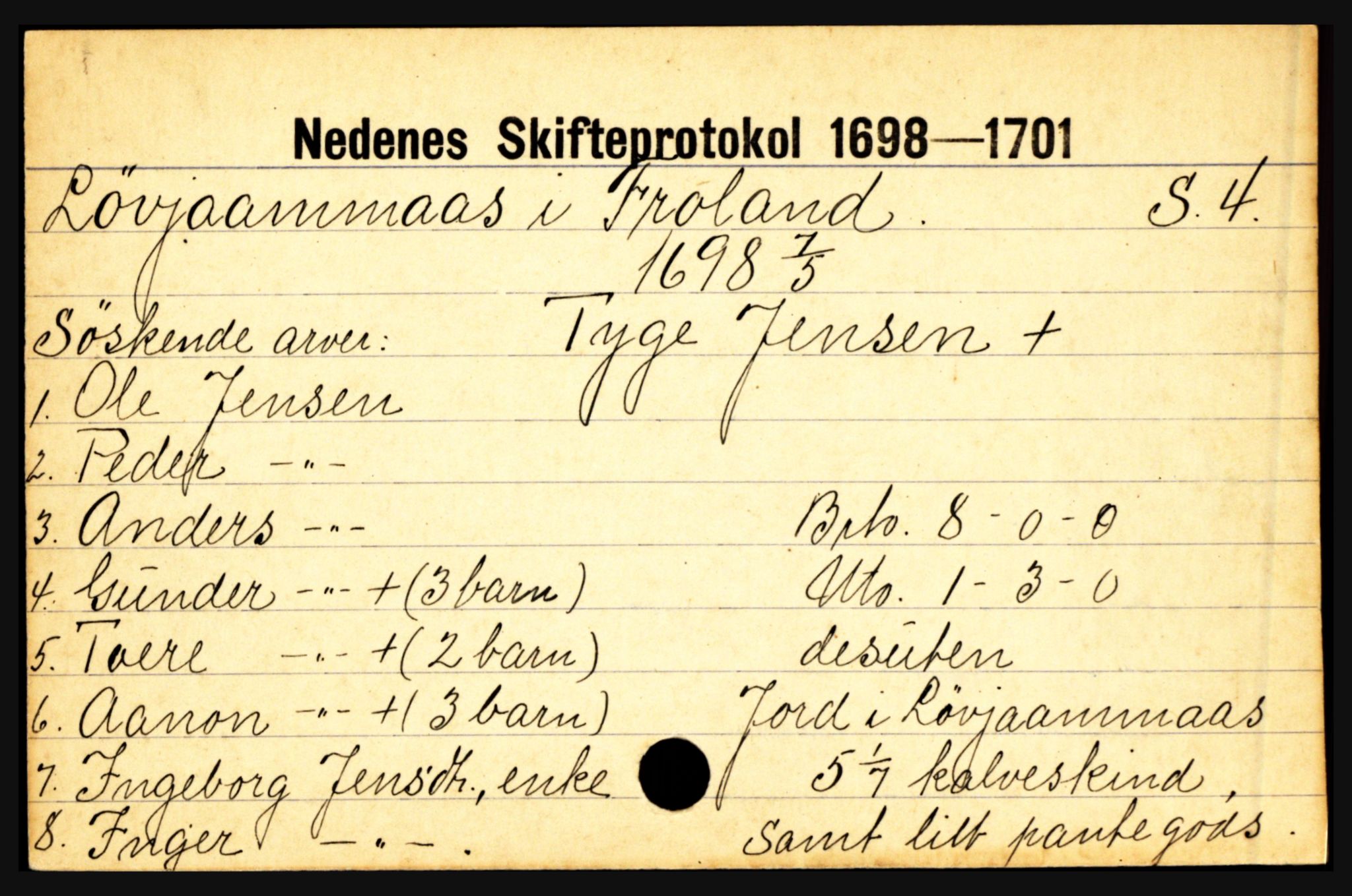 Nedenes sorenskriveri før 1824, AV/SAK-1221-0007/H, p. 19123