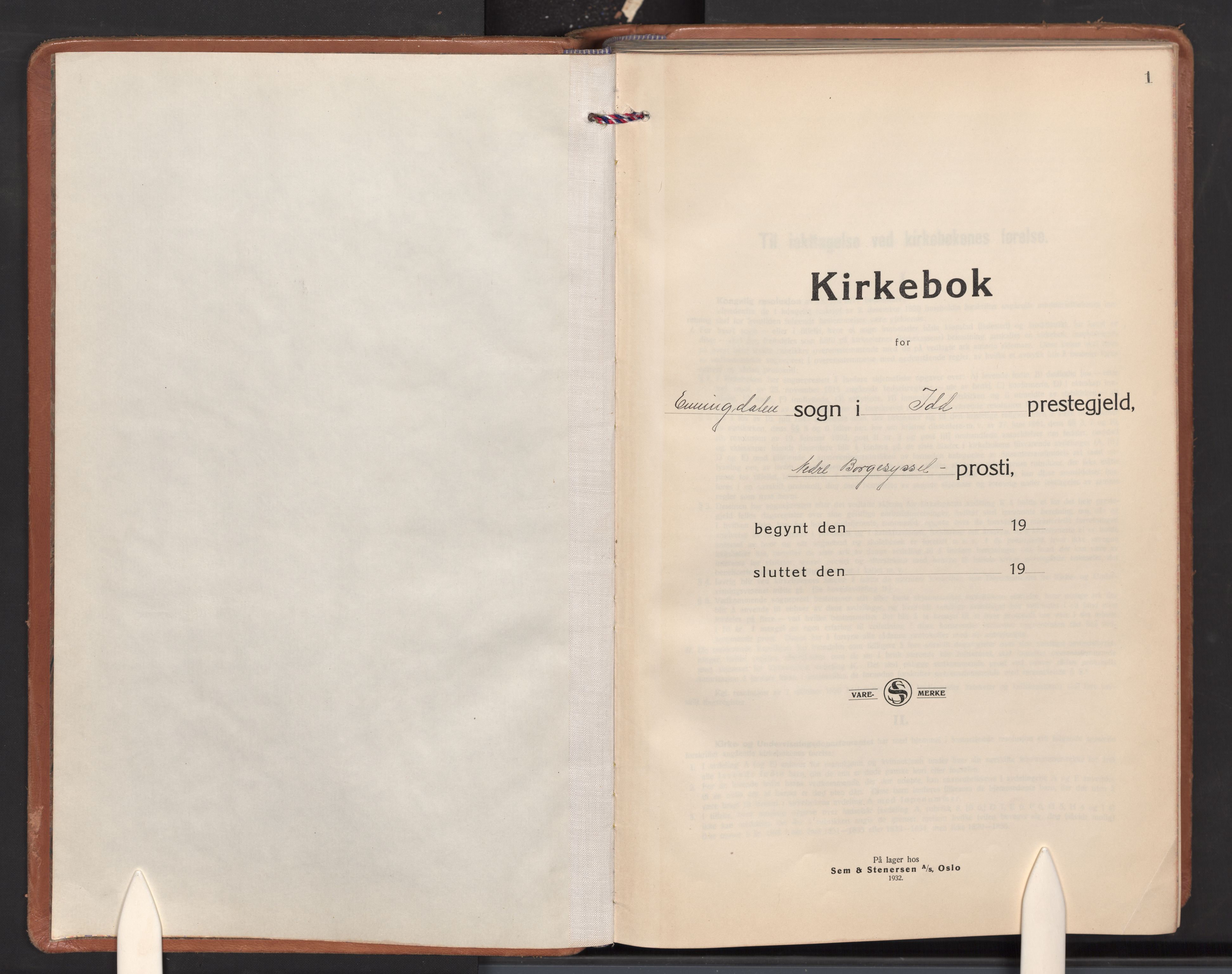 Idd prestekontor Kirkebøker, AV/SAO-A-10911/G/Gc/L0003: Parish register (copy) no. III 3, 1933-1971, p. 1