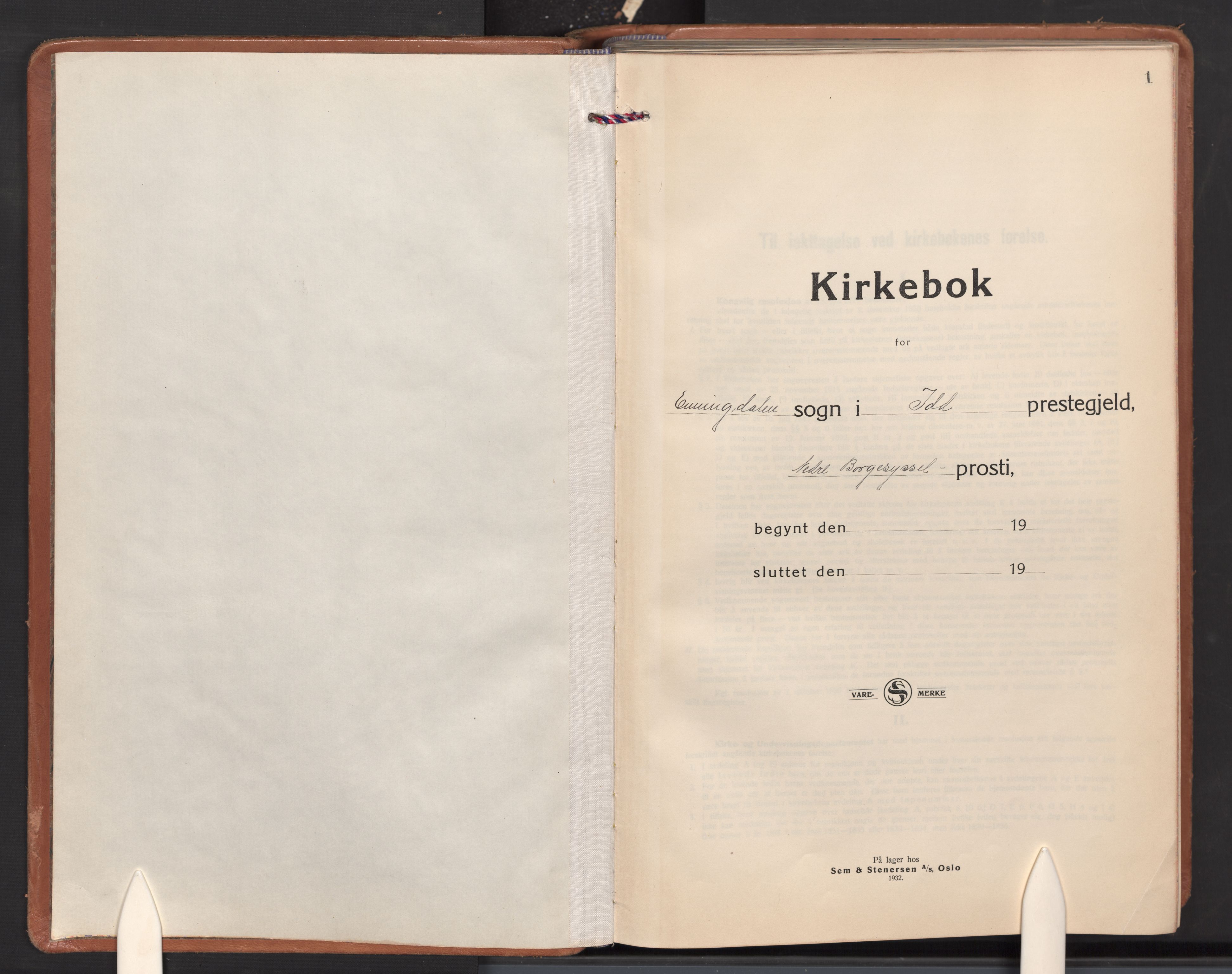 Idd prestekontor Kirkebøker, SAO/A-10911/G/Gc/L0003: Parish register (copy) no. III 3, 1933-1971, p. 1