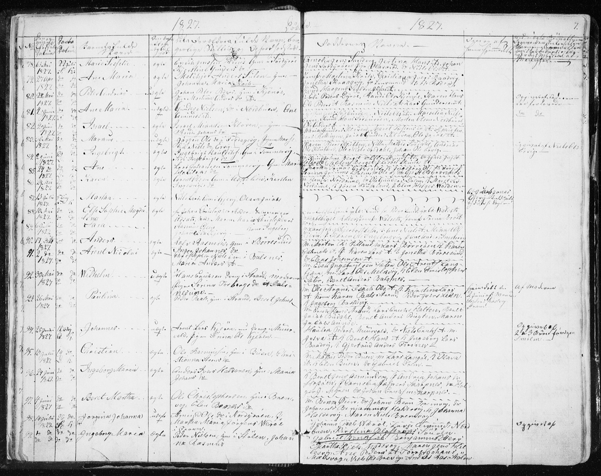 Ministerialprotokoller, klokkerbøker og fødselsregistre - Sør-Trøndelag, SAT/A-1456/634/L0528: Parish register (official) no. 634A04, 1827-1842, p. 7