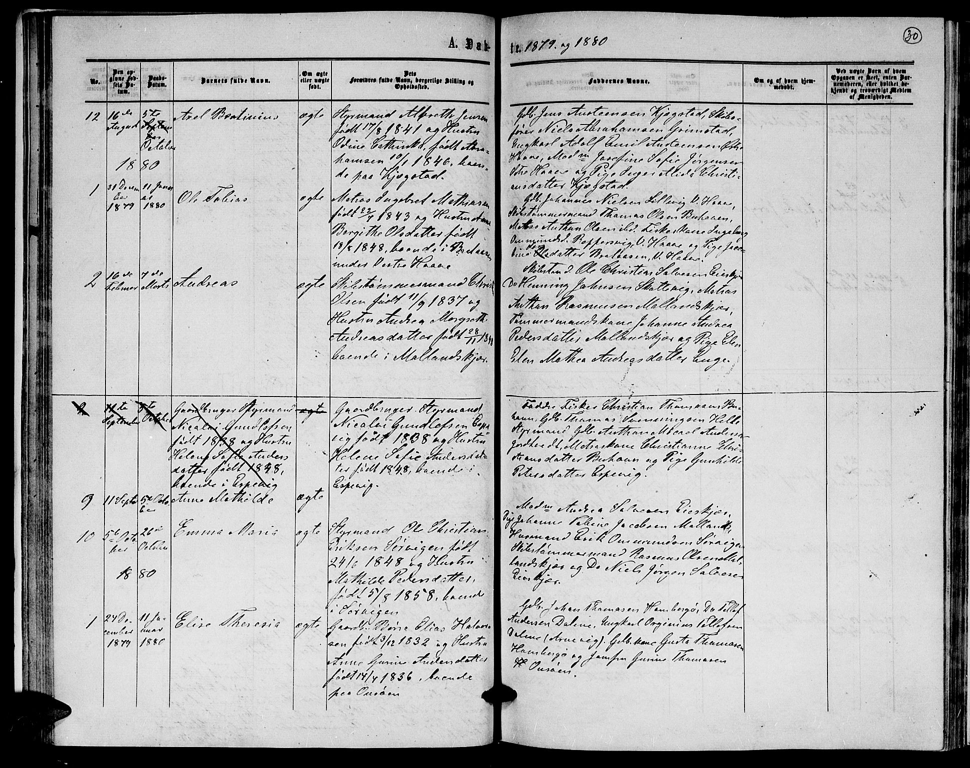 Hommedal sokneprestkontor, AV/SAK-1111-0023/F/Fb/Fba/L0003: Parish register (copy) no. B 3, 1863-1884, p. 30