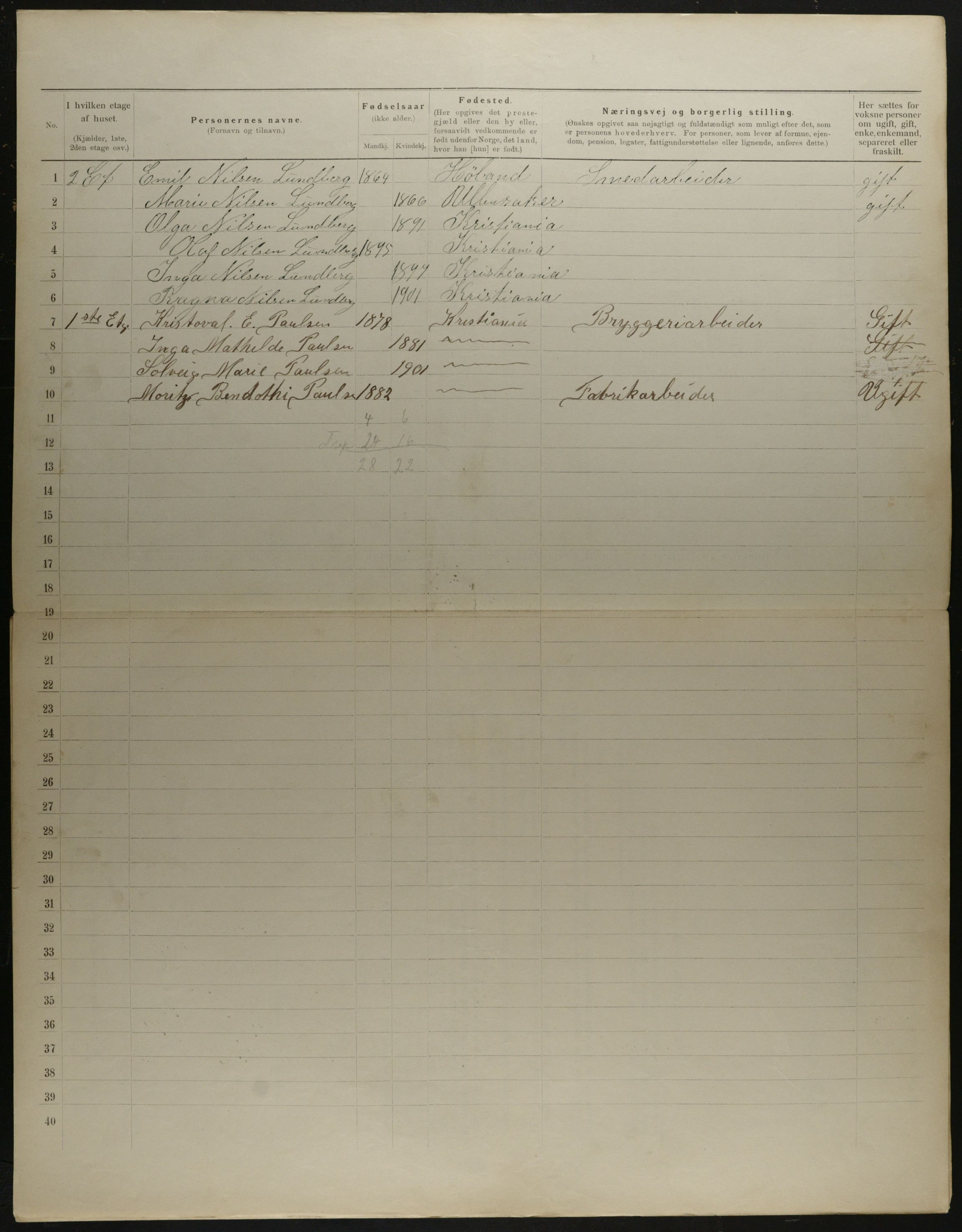 OBA, Municipal Census 1901 for Kristiania, 1901, p. 12899