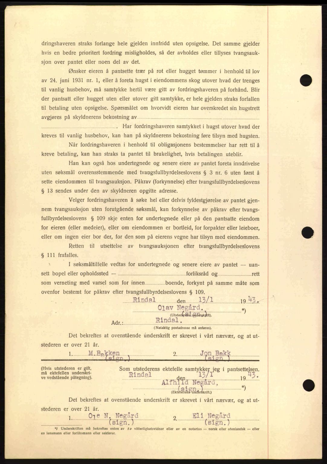 Nordmøre sorenskriveri, AV/SAT-A-4132/1/2/2Ca: Mortgage book no. B90, 1942-1943, Diary no: : 240/1943