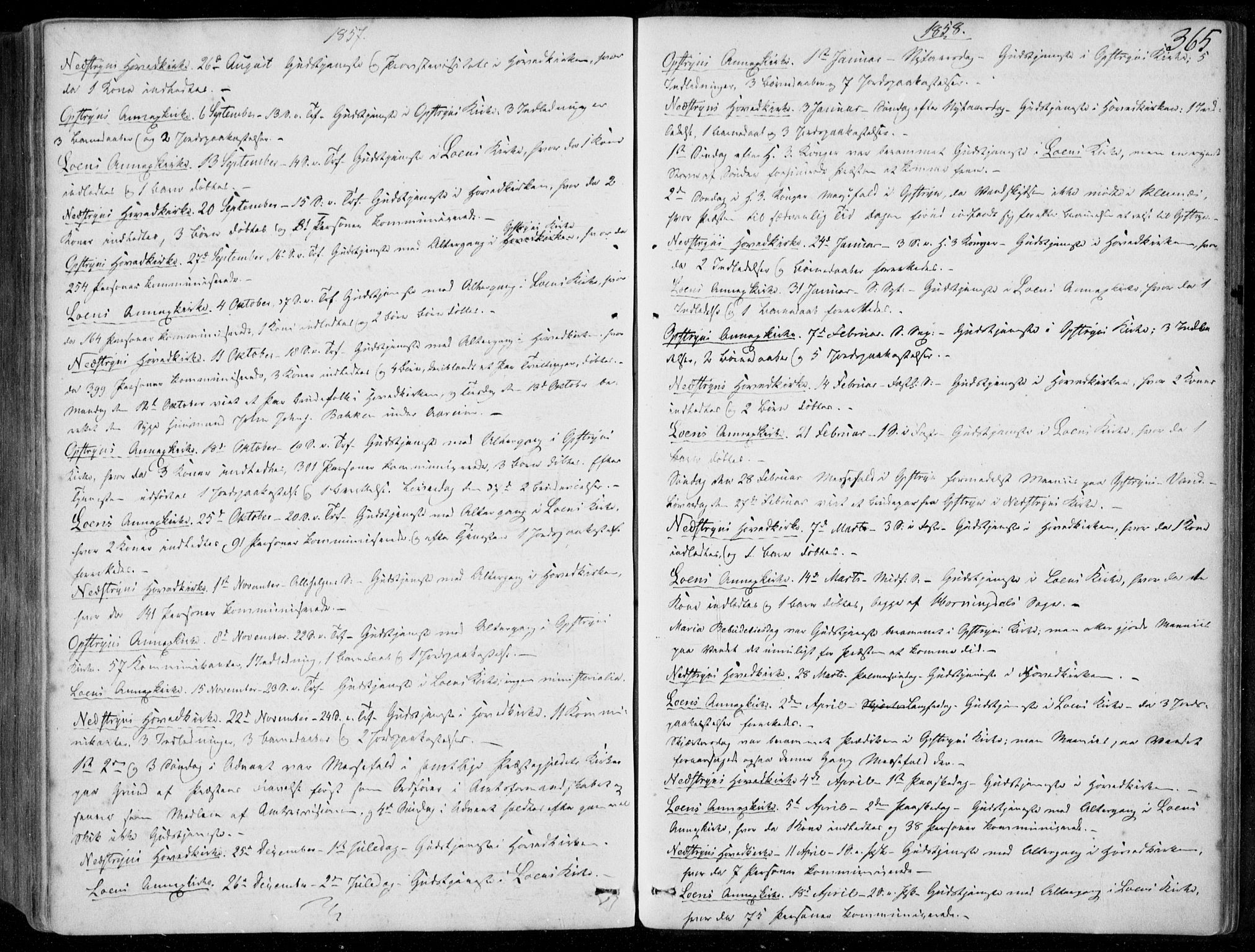 Stryn Sokneprestembete, SAB/A-82501: Parish register (official) no. A 2, 1844-1861, p. 365