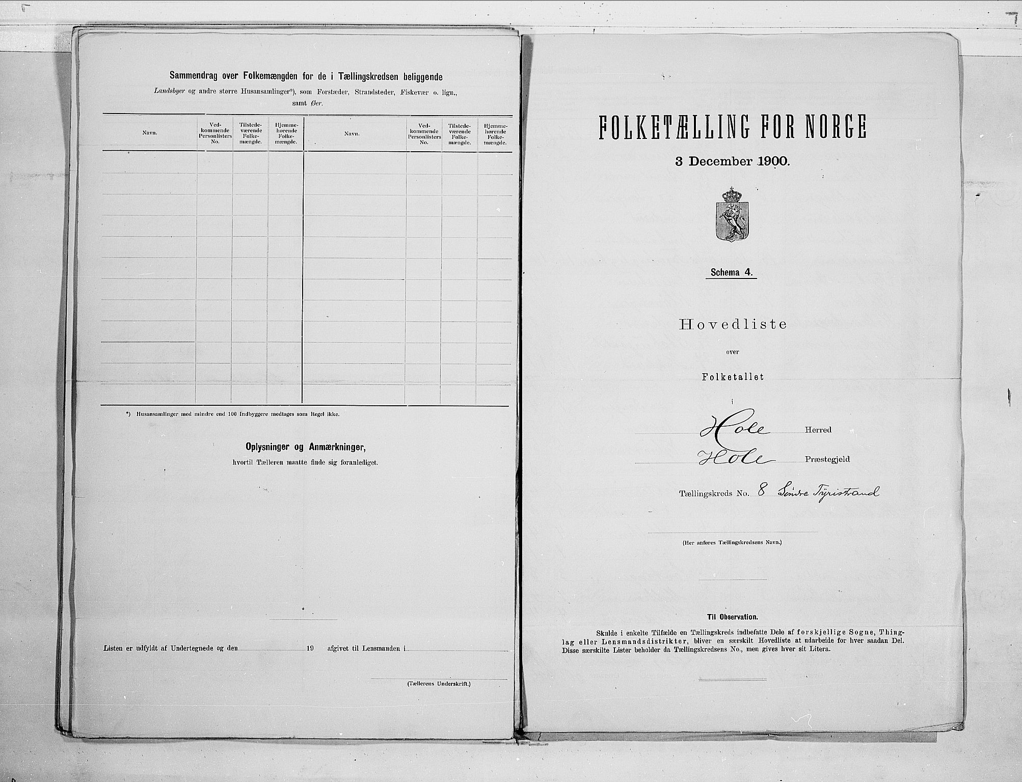 RA, 1900 census for Hole, 1900, p. 22