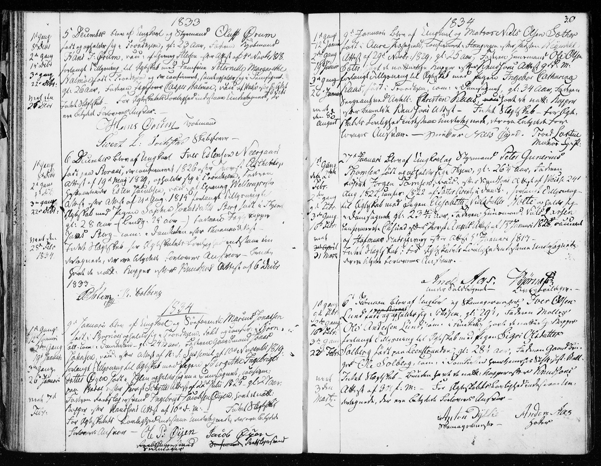 Ministerialprotokoller, klokkerbøker og fødselsregistre - Sør-Trøndelag, SAT/A-1456/601/L0046: Parish register (official) no. 601A14, 1830-1841, p. 30