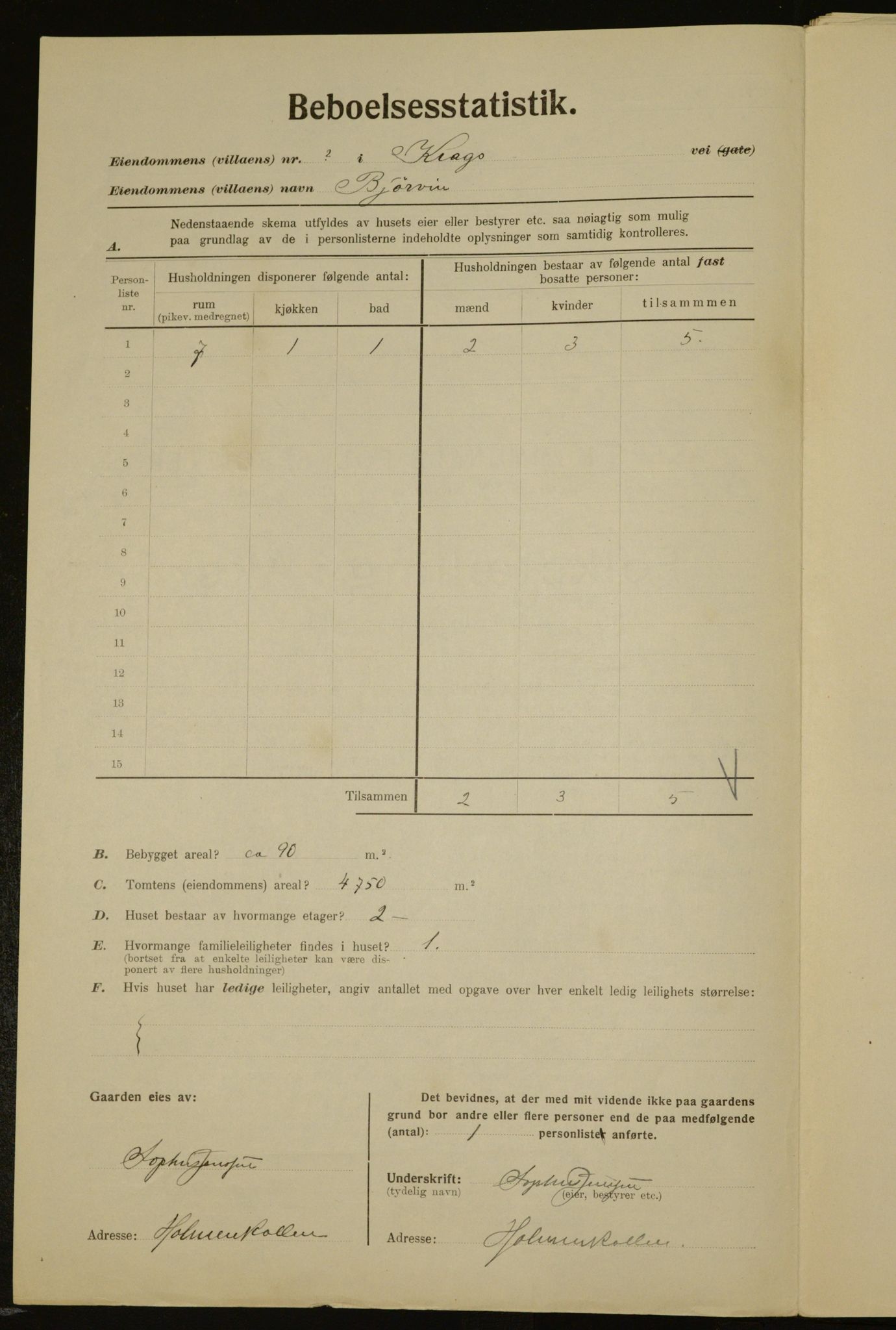 , Municipal Census 1923 for Aker, 1923, p. 14174