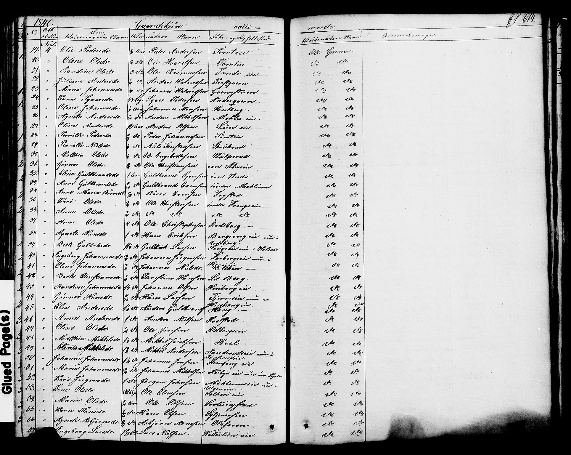 Ringsaker prestekontor, AV/SAH-PREST-014/K/Ka/L0008: Parish register (official) no. 8, 1837-1850, p. 614