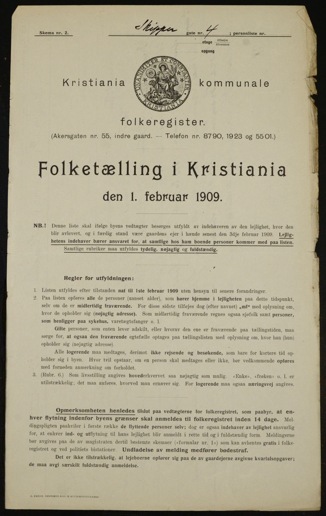 OBA, Municipal Census 1909 for Kristiania, 1909, p. 86521