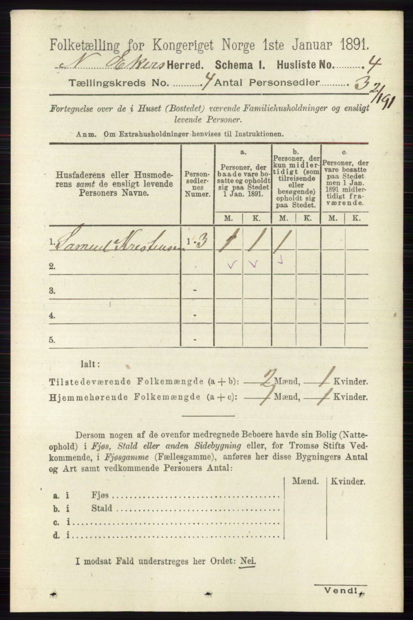 RA, 1891 census for 0625 Nedre Eiker, 1891, p. 1886