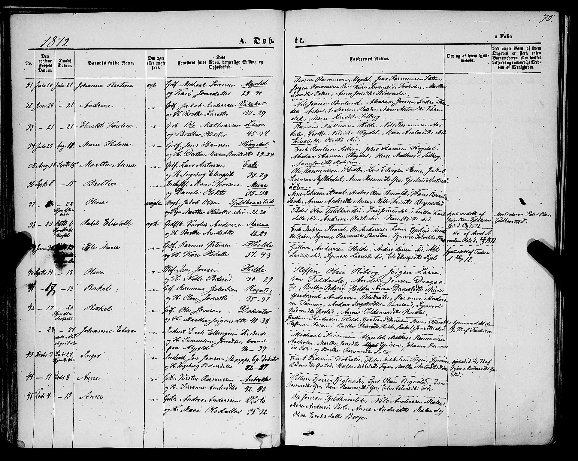 Innvik sokneprestembete, AV/SAB-A-80501: Parish register (official) no. A 6, 1865-1878, p. 75