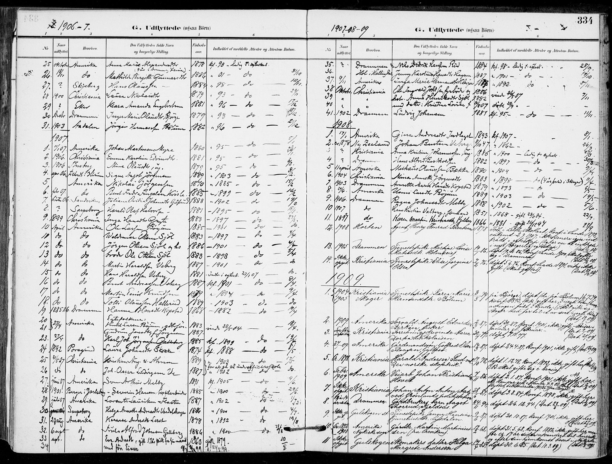 Sande Kirkebøker, AV/SAKO-A-53/F/Fa/L0008: Parish register (official) no. 8, 1904-1921, p. 334