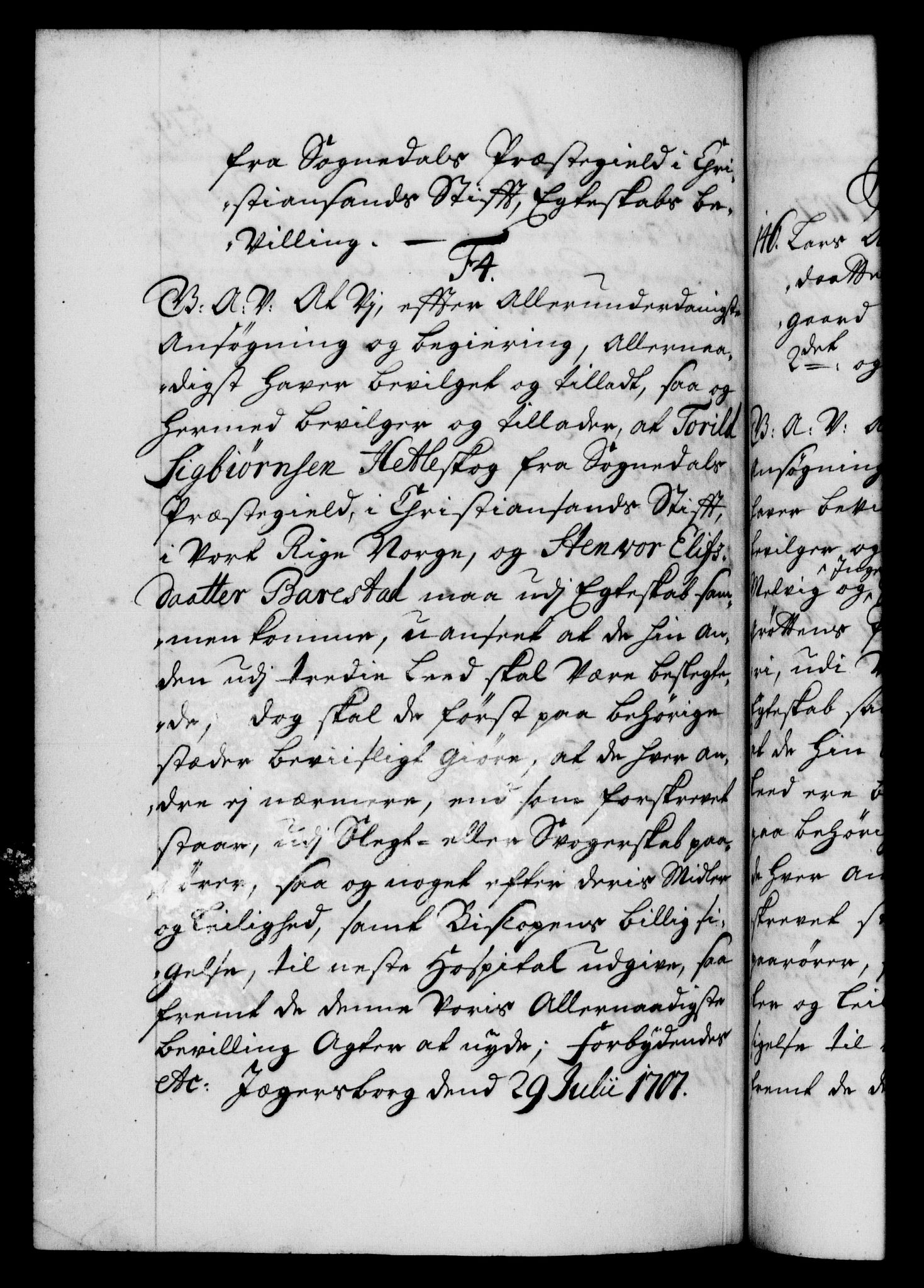 Danske Kanselli 1572-1799, RA/EA-3023/F/Fc/Fca/Fcaa/L0019: Norske registre, 1704-1707, p. 579b