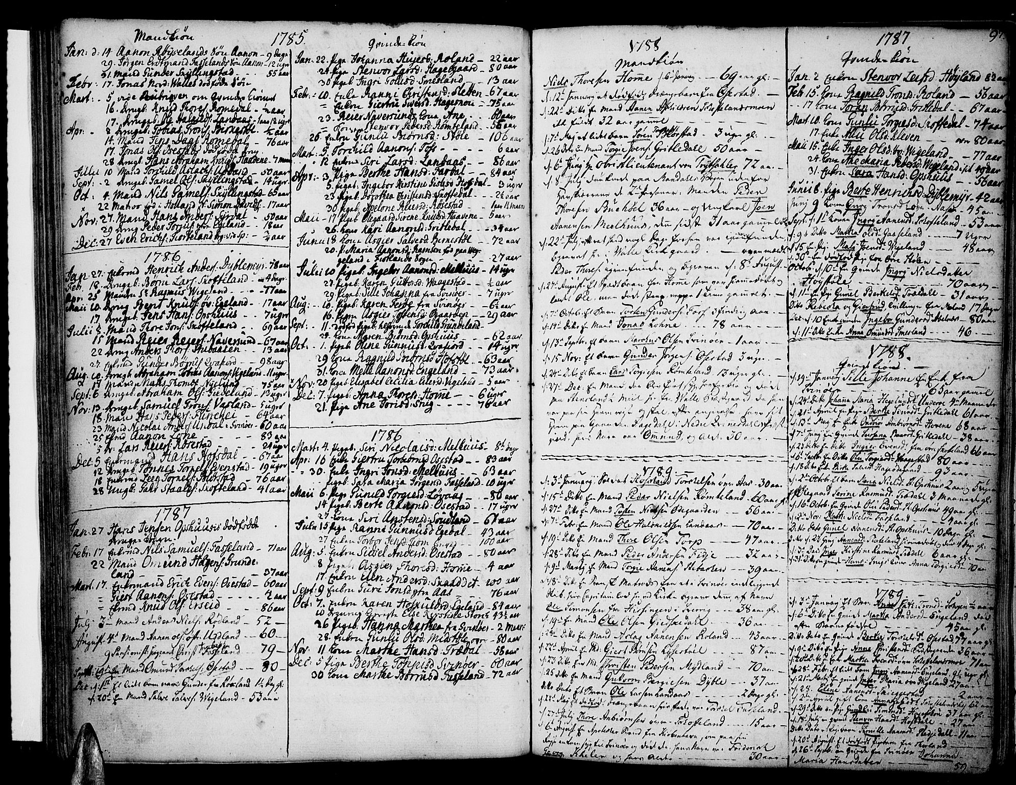 Sør-Audnedal sokneprestkontor, SAK/1111-0039/F/Fa/Fab/L0002: Parish register (official) no. A 2 /1, 1766-1815, p. 97