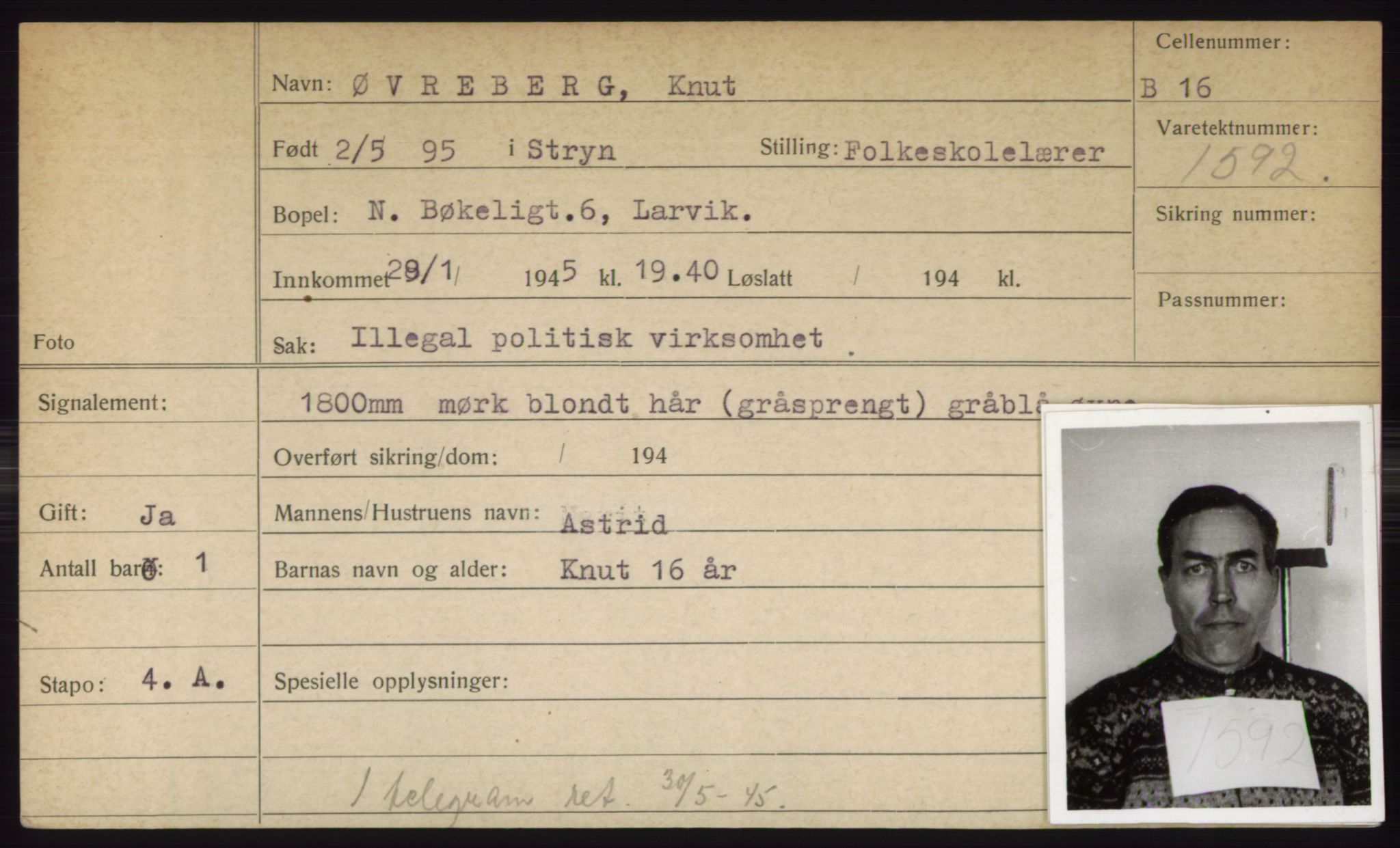 Statspolitiet - Hovedkontoret / Osloavdelingen, AV/RA-S-1329/C/Ck/Cke/L0005: Fangeregister; etternavn S - Å, 1941-1945, p. 722