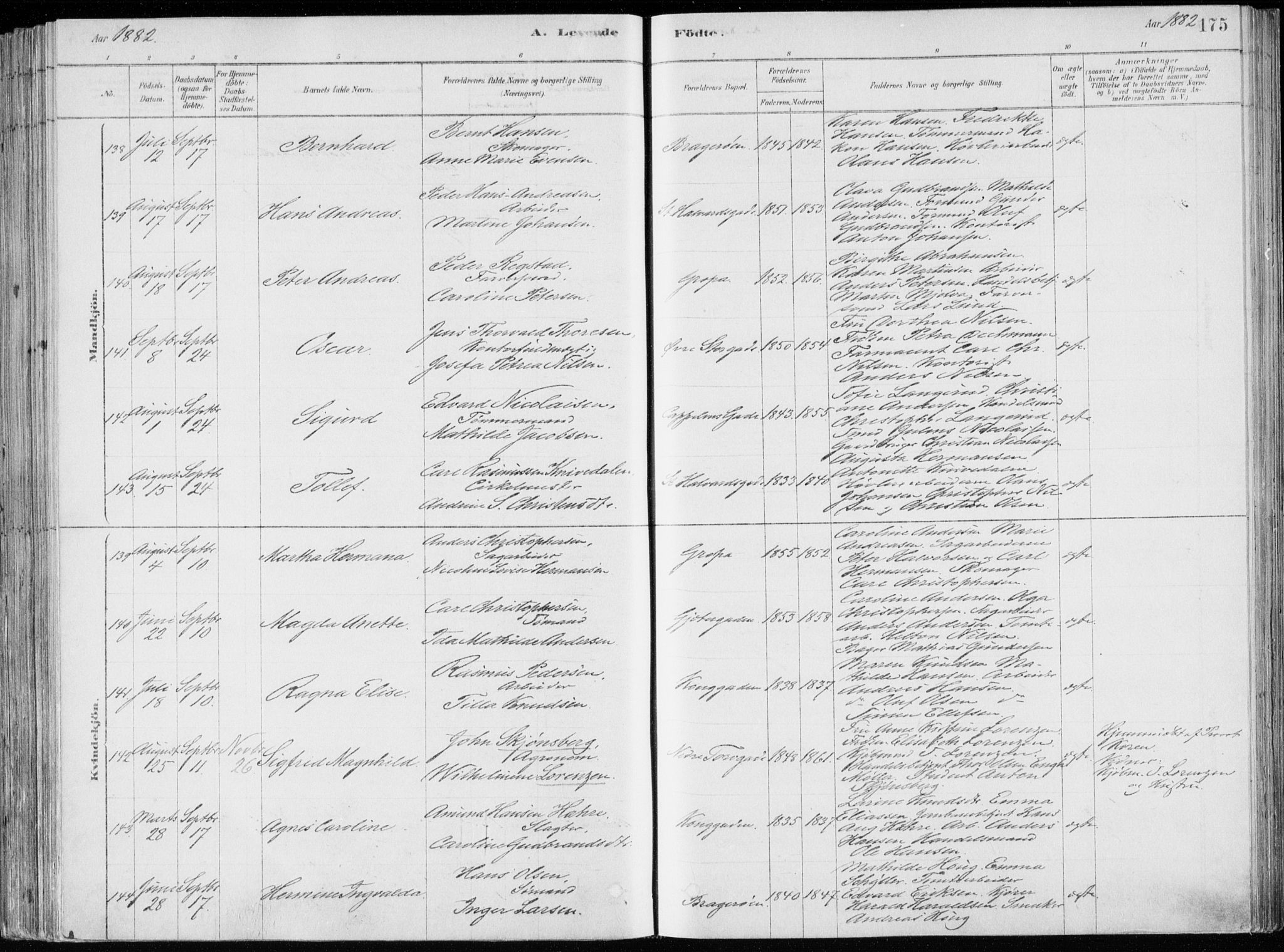 Bragernes kirkebøker, AV/SAKO-A-6/F/Fb/L0006a: Parish register (official) no. II 6A, 1878-1885, p. 175