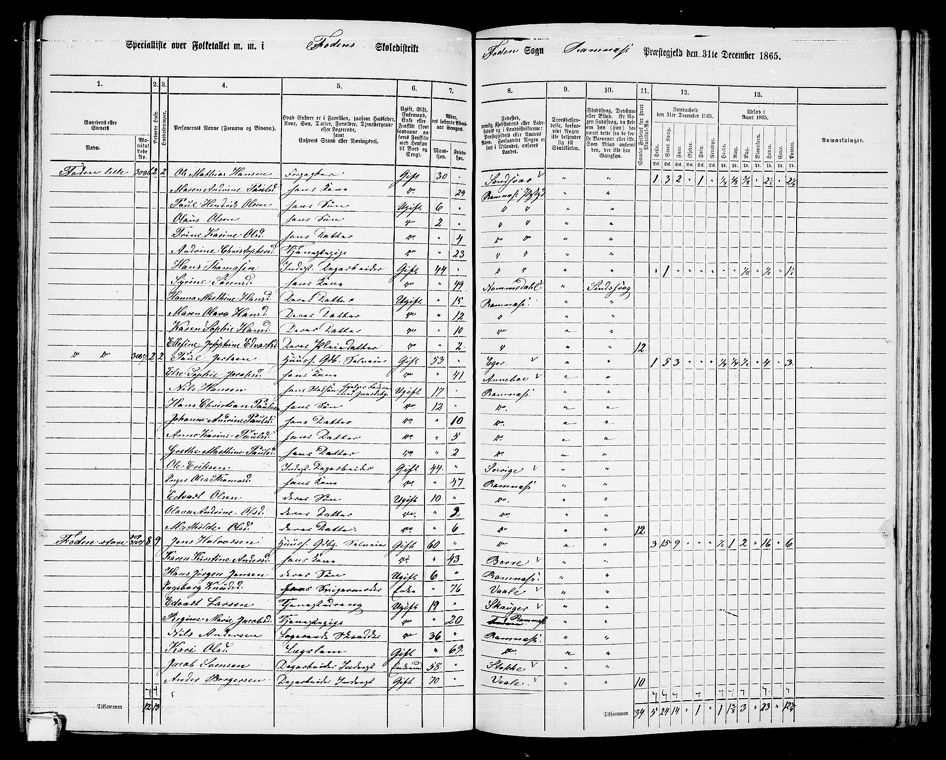 RA, 1865 census for Ramnes, 1865, p. 89