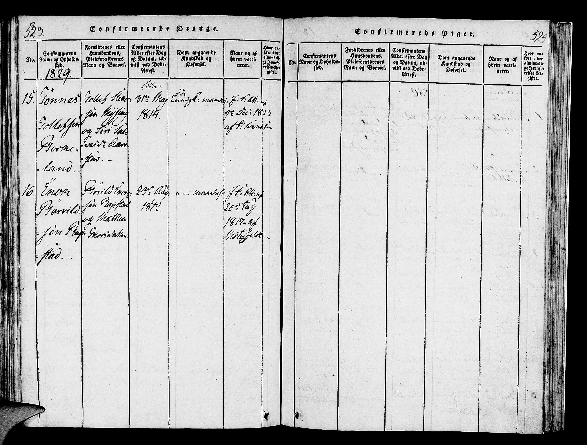 Helleland sokneprestkontor, AV/SAST-A-101810: Parish register (official) no. A 4, 1815-1834, p. 523-524