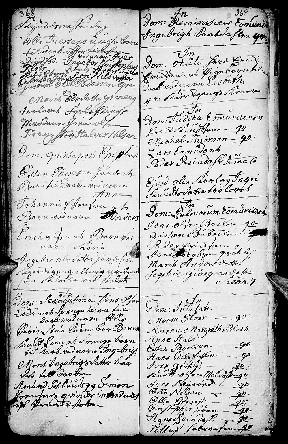Kvikne prestekontor, SAH/PREST-064/H/Ha/Haa/L0001: Parish register (official) no. 1, 1740-1756, p. 368-369